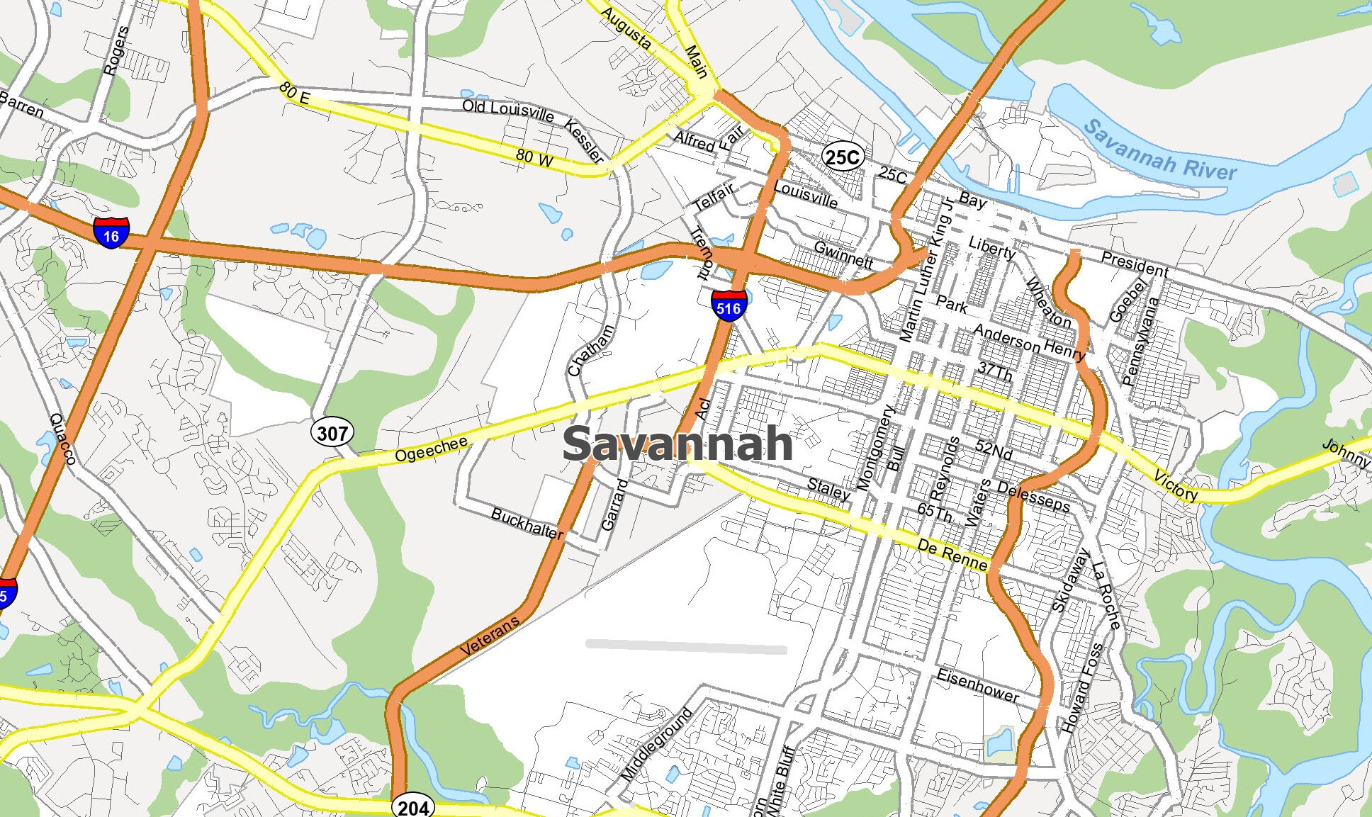 Savannah Georgia Map GIS Geography Savannah Georgia Map GIS Geography