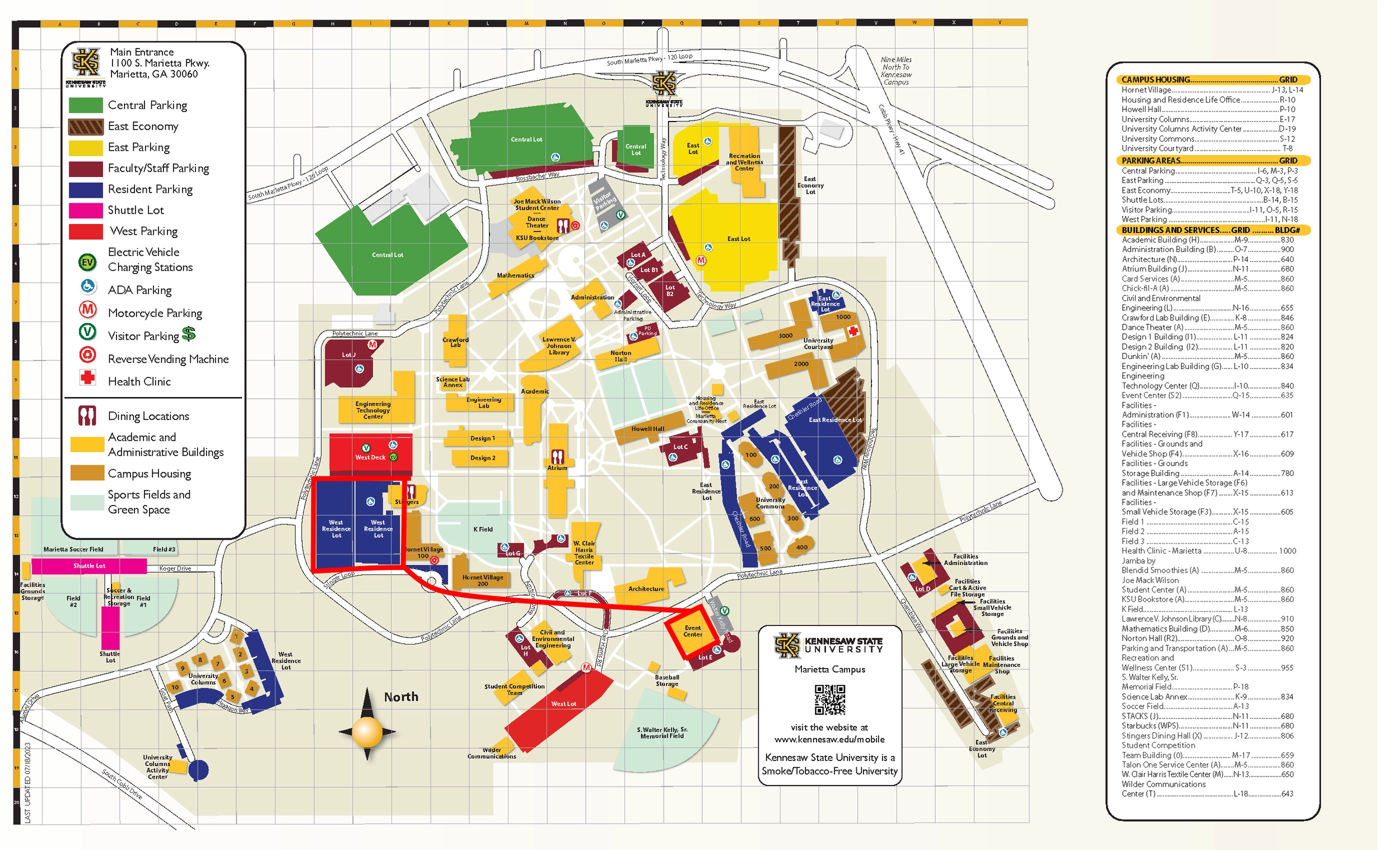 kennesaw state marietta campus map