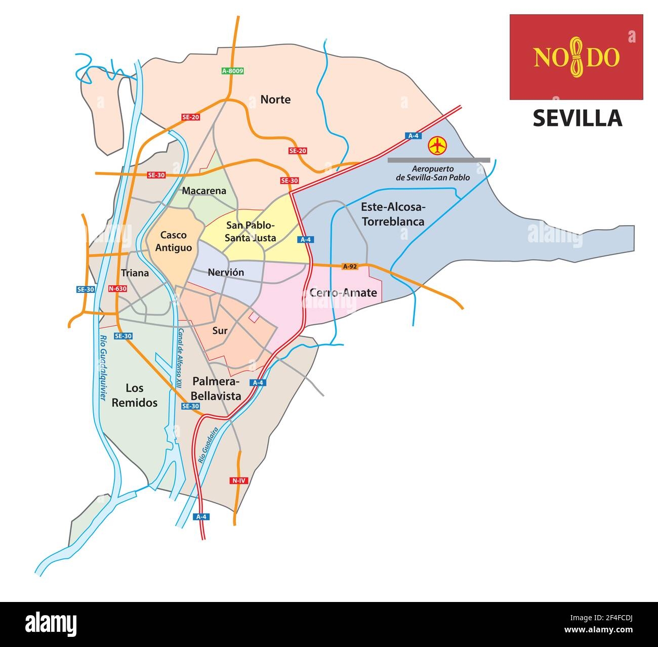Seville City Map Stock Vector Images Alamy