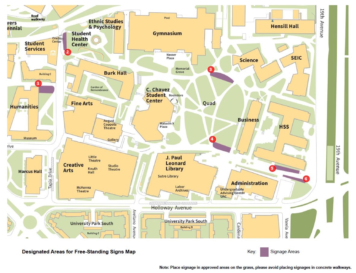 SF State Signage Map Enterprise Risk Management