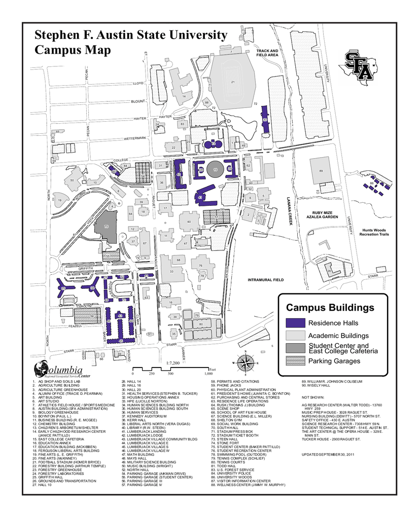 SFA Campus Map Stephen F Austin University Guide SFA Campus Map Stephen F Austin University Guide