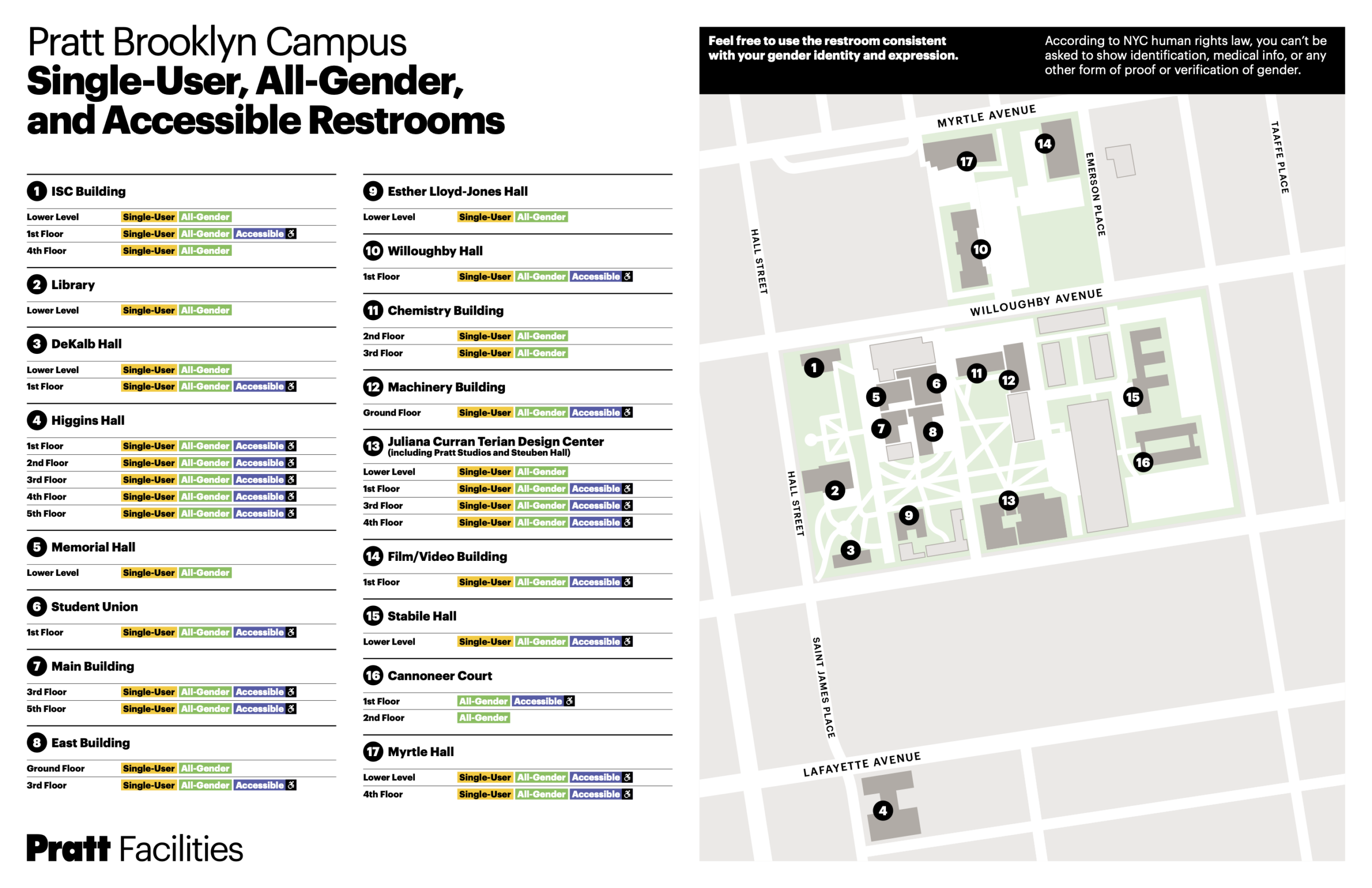 Single User All Gender And Accessible Restroom Map Pratt Institute Single User All Gender And Accessible Restroom Map Pratt Institute
