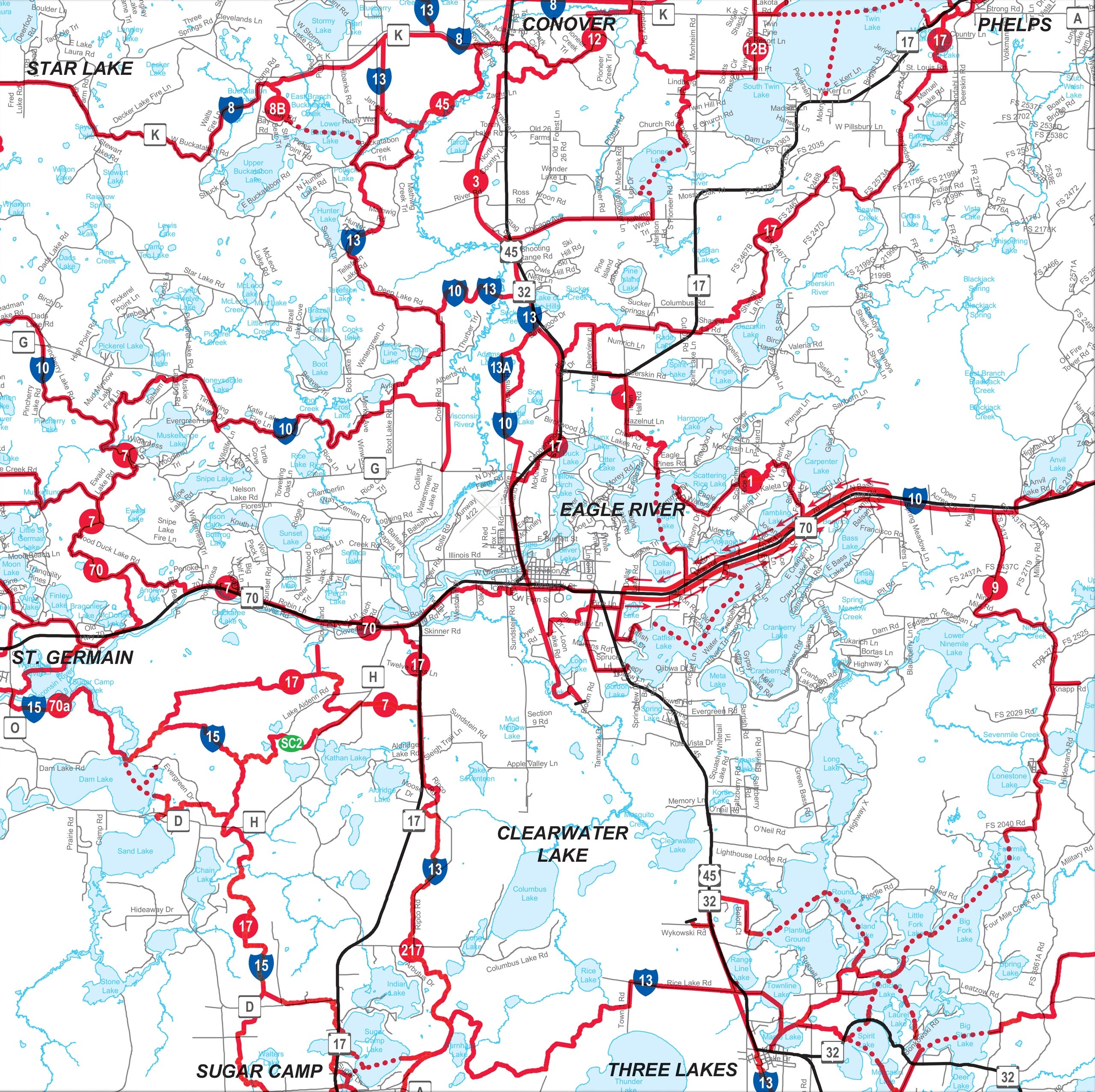 Snowmobile Trail Conditions Eagle River Wisconsin