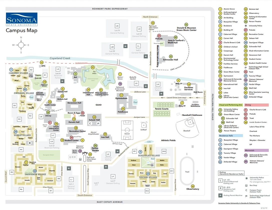 Sonoma State University Campus Map 2024 All Maps