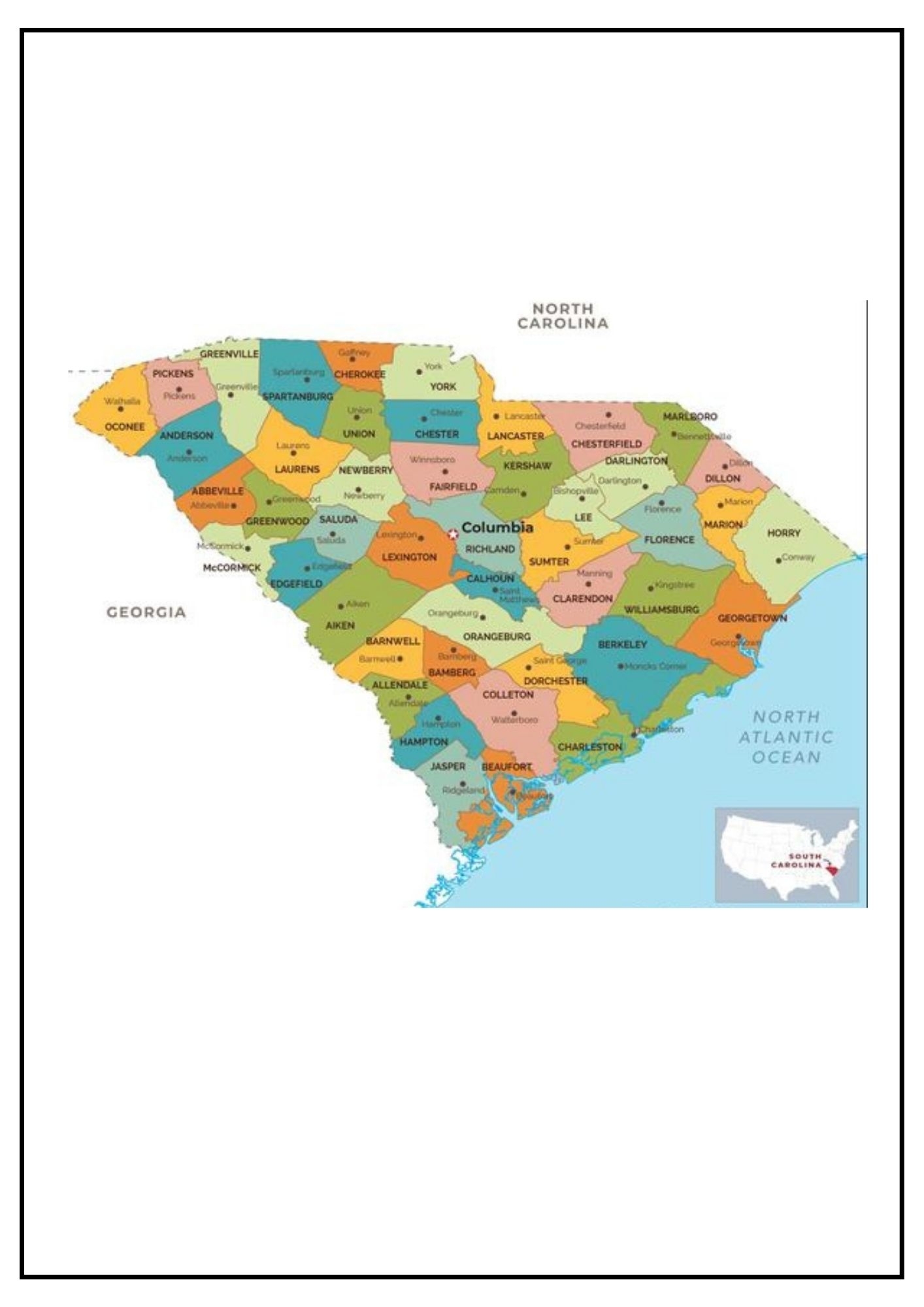 sc map of cities and counties