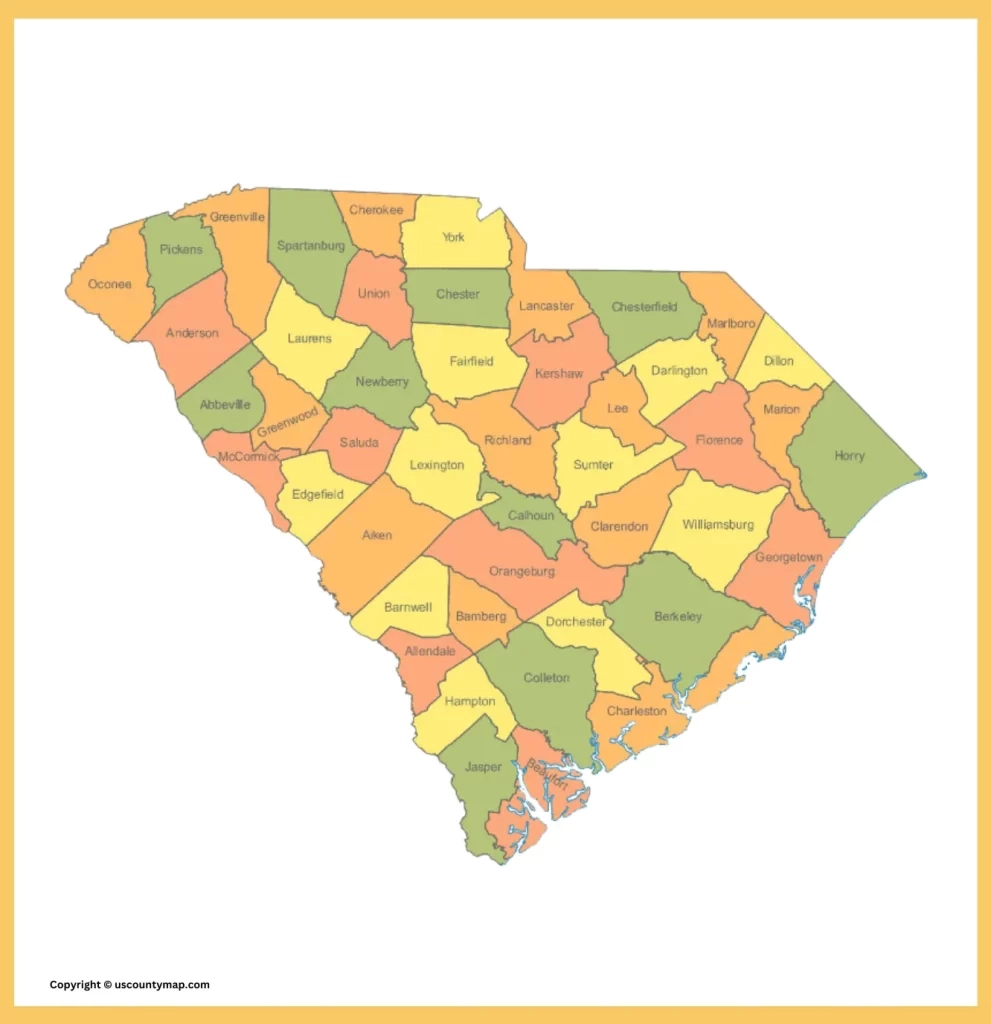 map of sc counties and cities