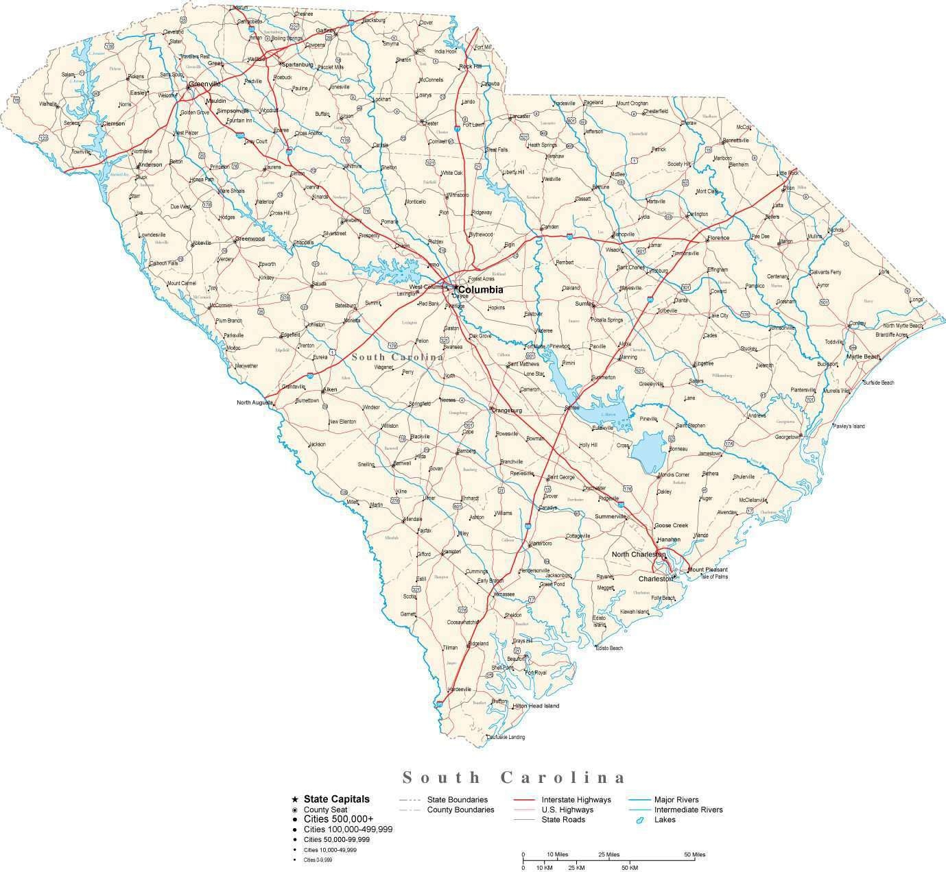 South Carolina State Map In Fit Together Style To Match Other States South Carolina State Map In Fit Together Style To Match Other States
