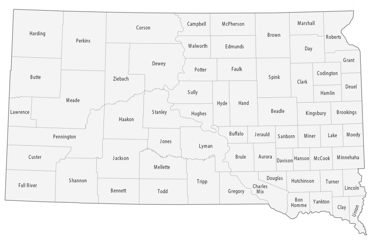 South Dakota County Map GIS Geography