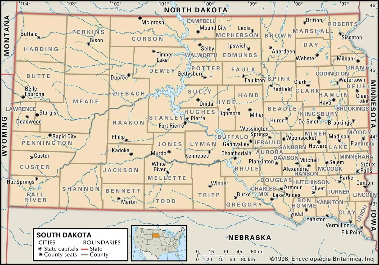 South Dakota County Maps Interactive History Complete List South Dakota County Maps Interactive History Complete List