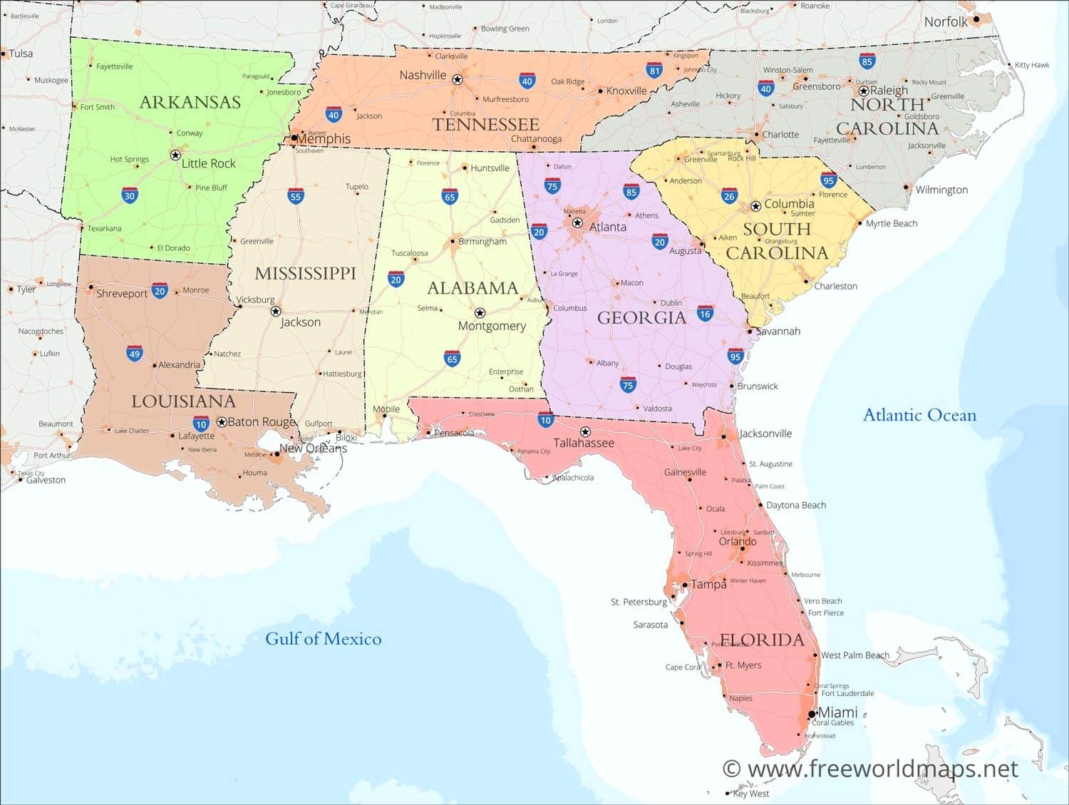 printable eastern united states map