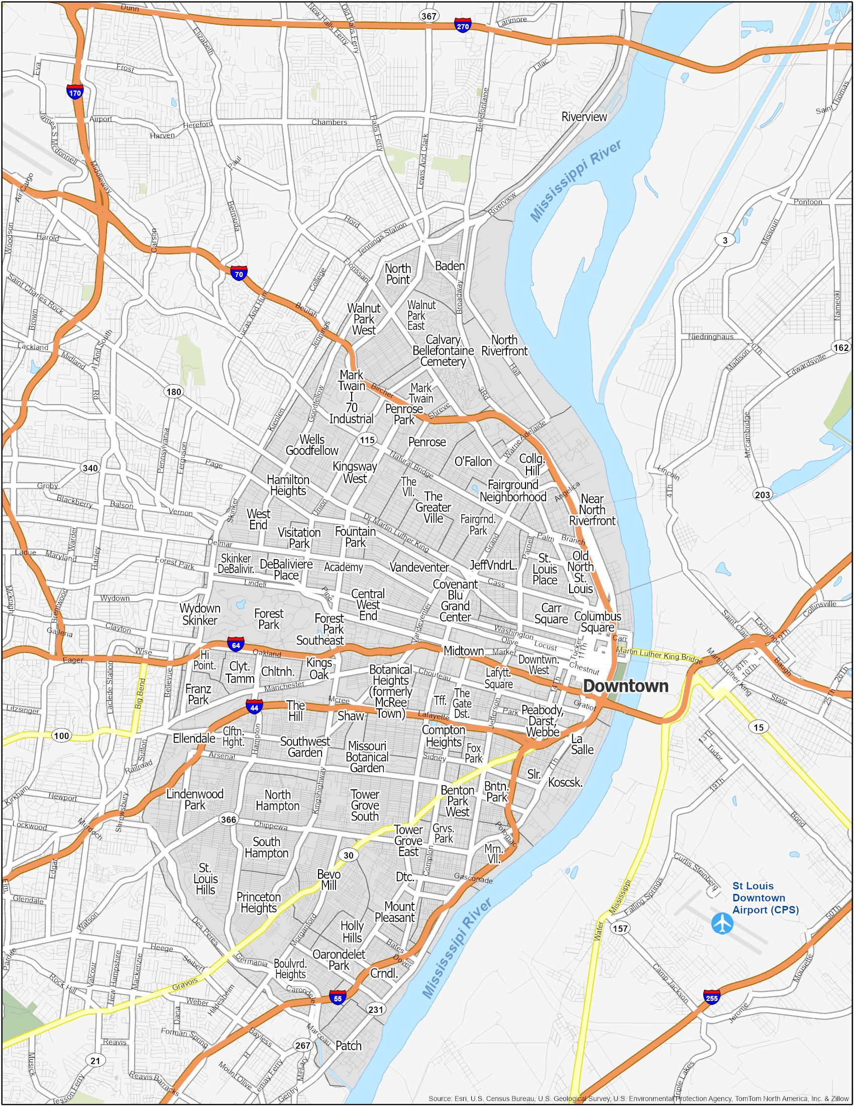 St Louis Neighborhood Map GIS Geography St Louis Neighborhood Map GIS Geography