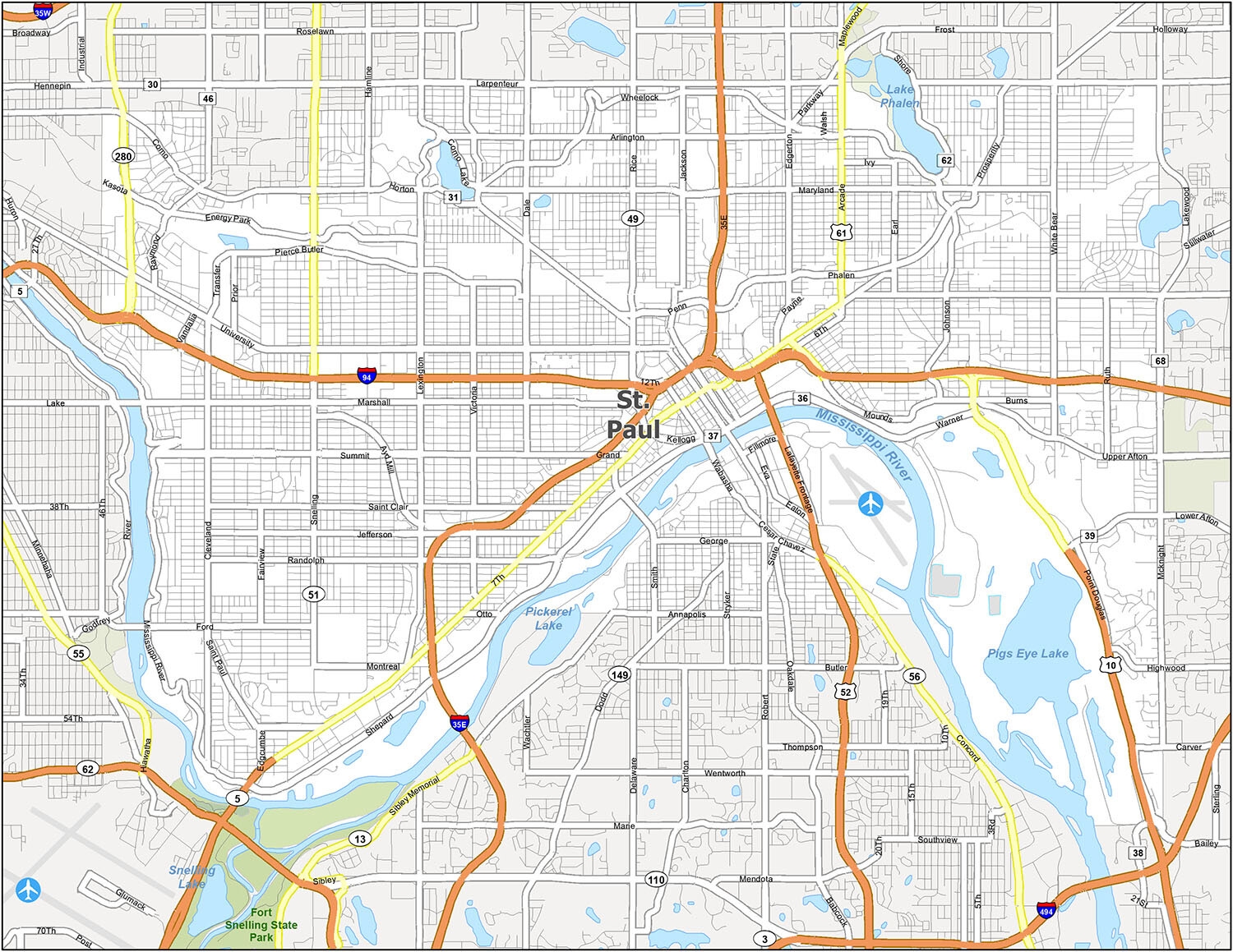 St Paul Map Minnesota GIS Geography