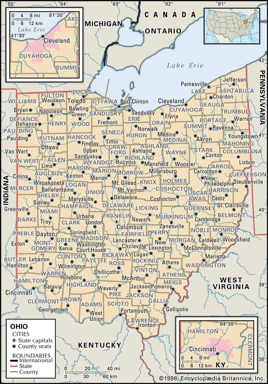 State And County Maps Of Ohio State And County Maps Of Ohio
