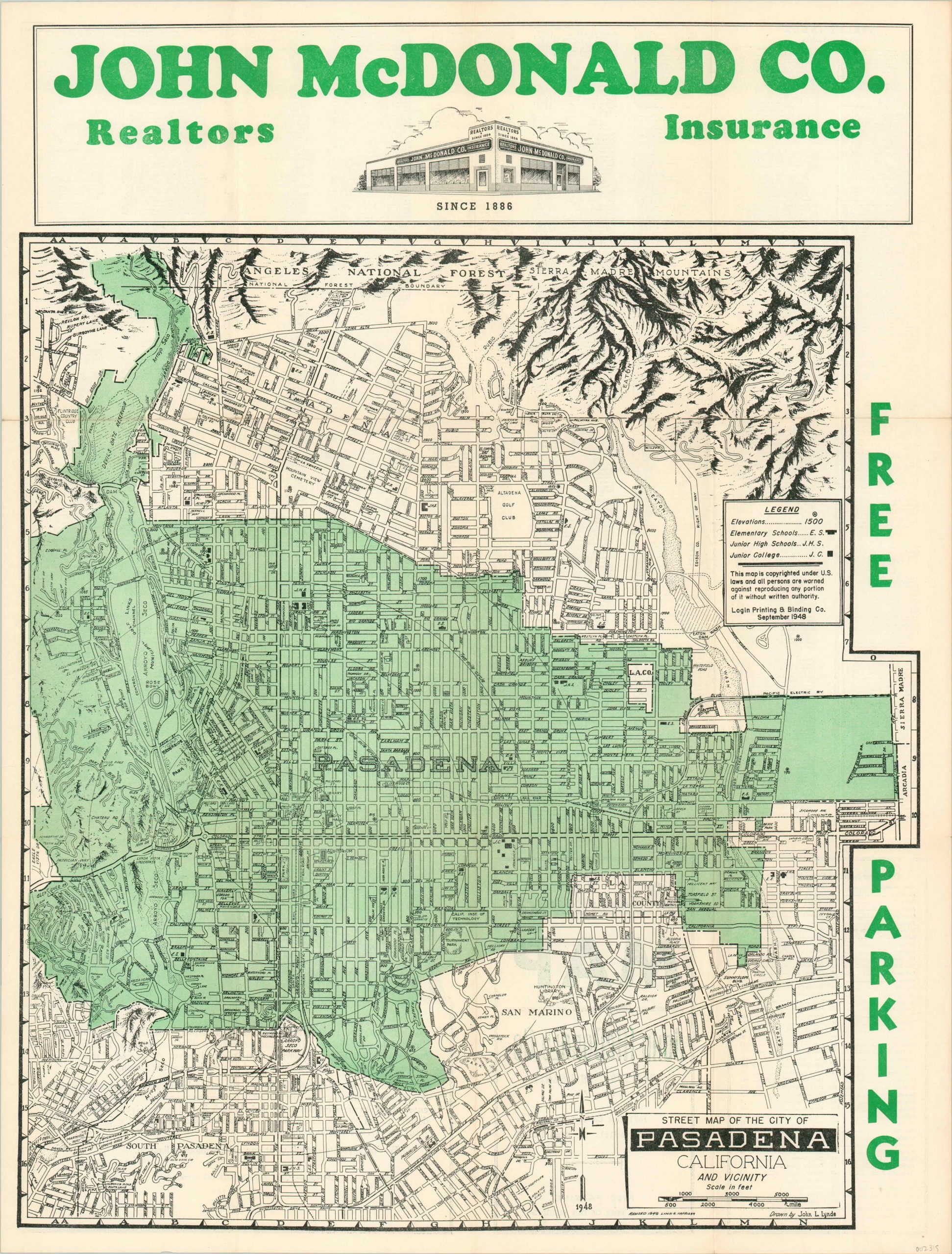 Street Map Of The City Of Pasadena California And Vicinity Curtis Wright Maps Street Map Of The City Of Pasadena California And Vicinity Curtis Wright Maps
