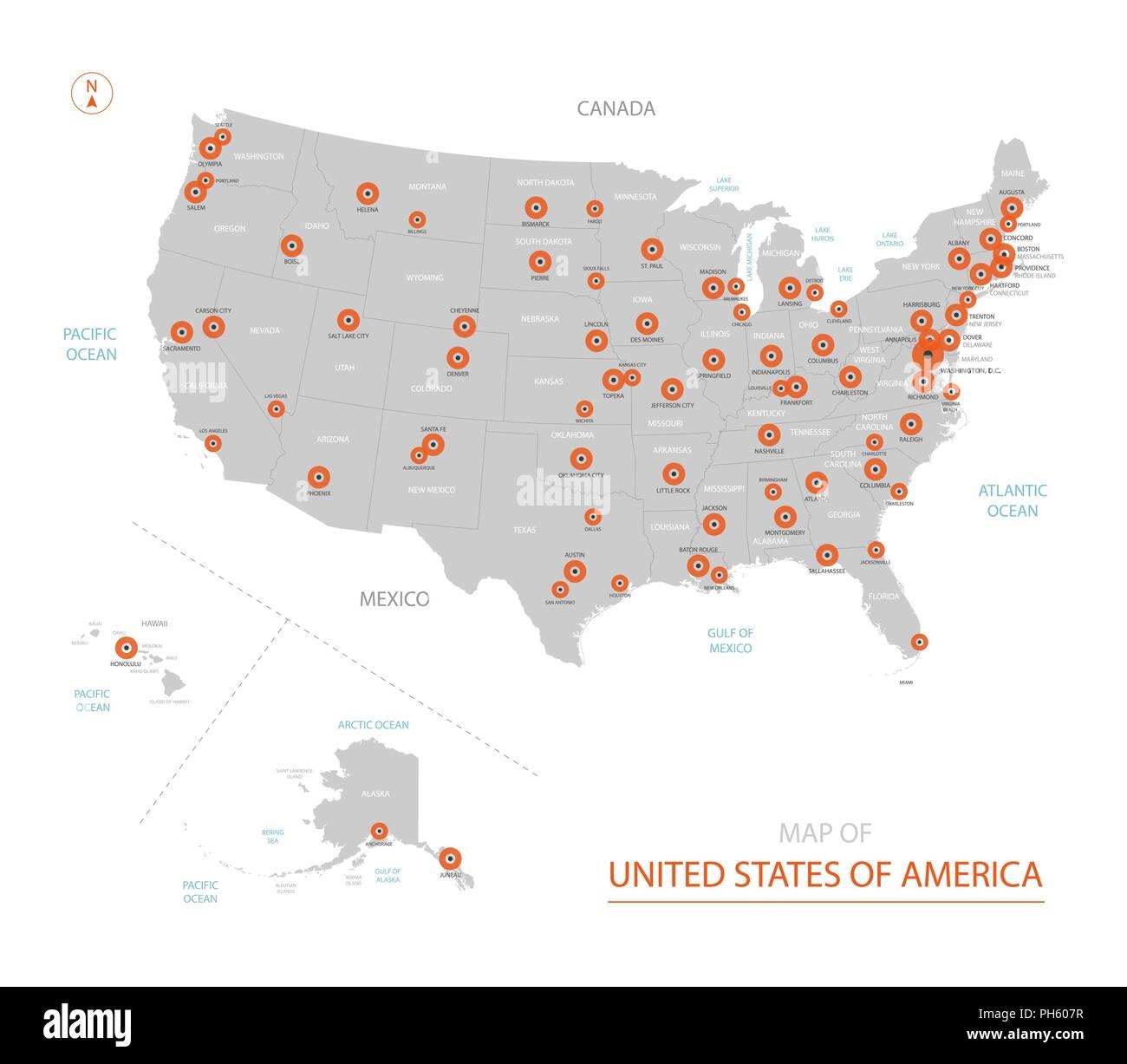 map of big cities in us