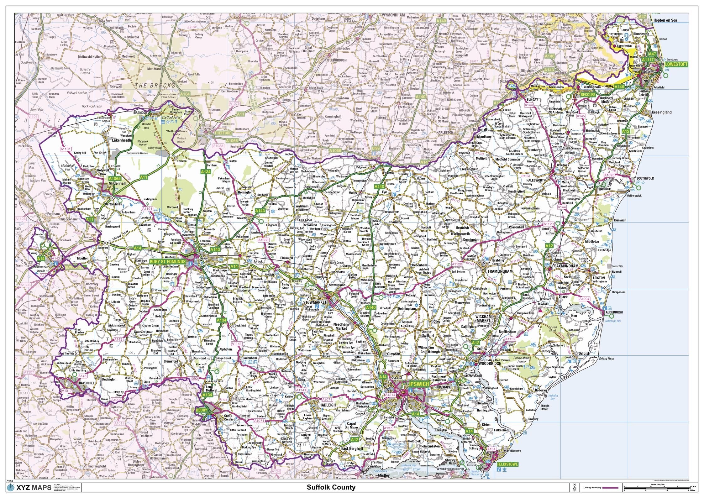 Suffolk County Map Stanfords