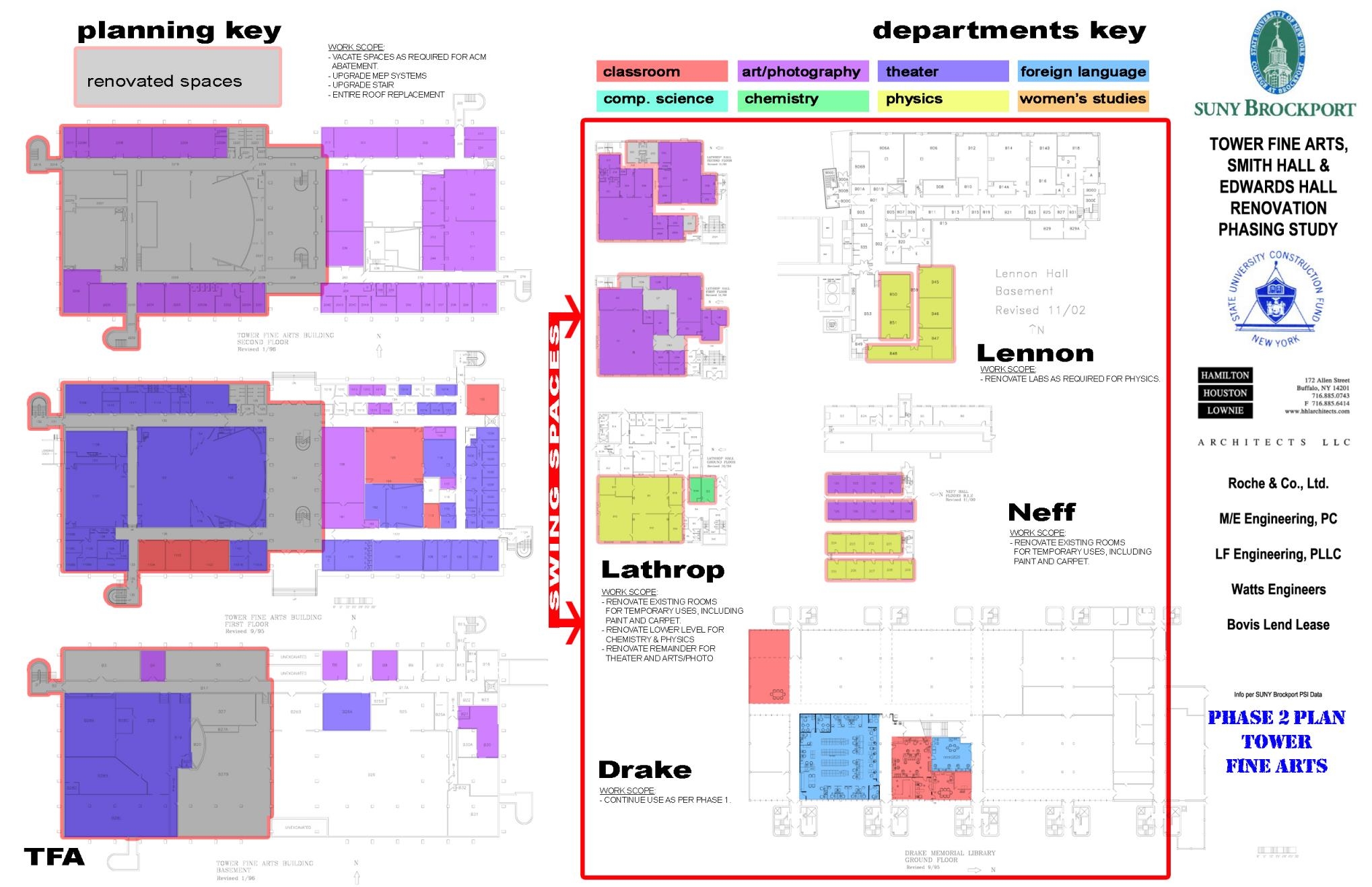 SUNY Brockport Tower Fine Arts Smith Edwards Hall Phasing Study HHL Architects SUNY Brockport Tower Fine Arts Smith Edwards Hall Phasing Study HHL Architects