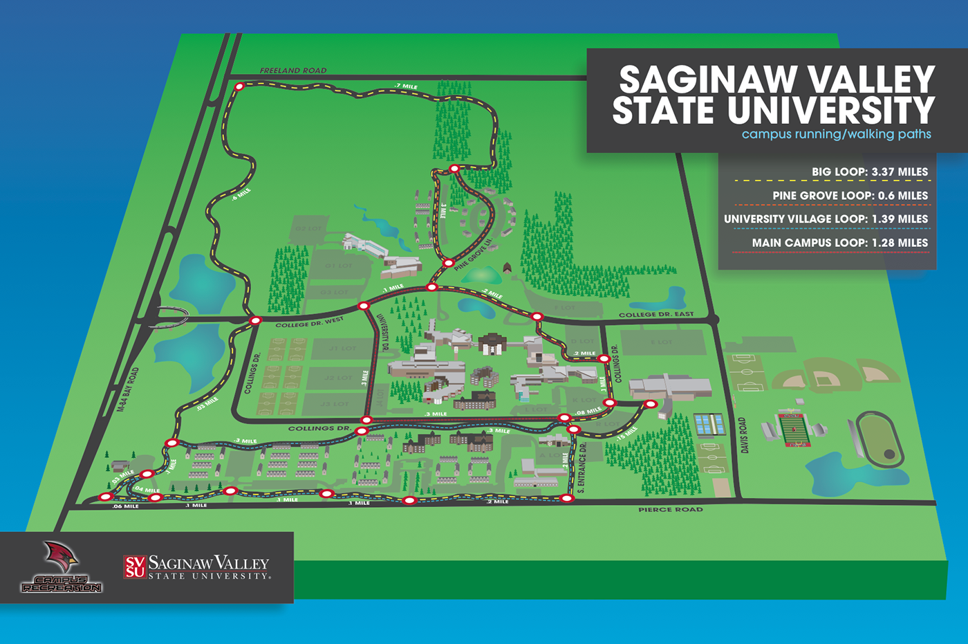 SVSU 3D Running Map Behance