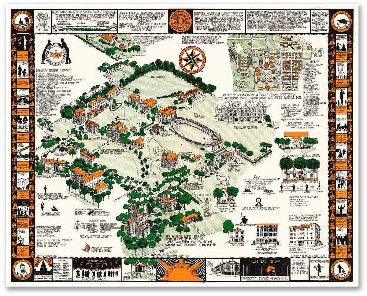 Syracuse University New York Campus Map C 1928 Vintage Art Wall Decor 24 X 30 EBay Syracuse University New York Campus Map C 1928 Vintage Art Wall Decor 24 X 30 EBay