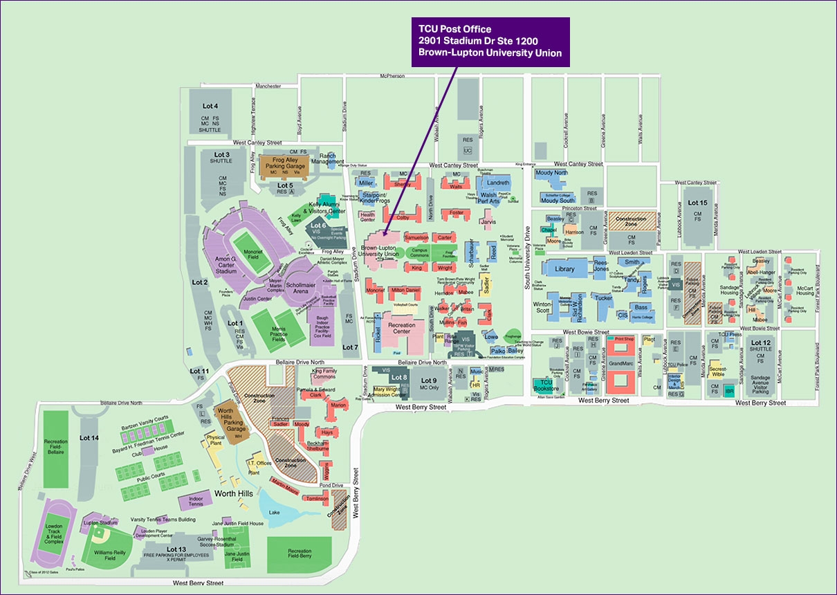 tcu map of campus tcu map of campus