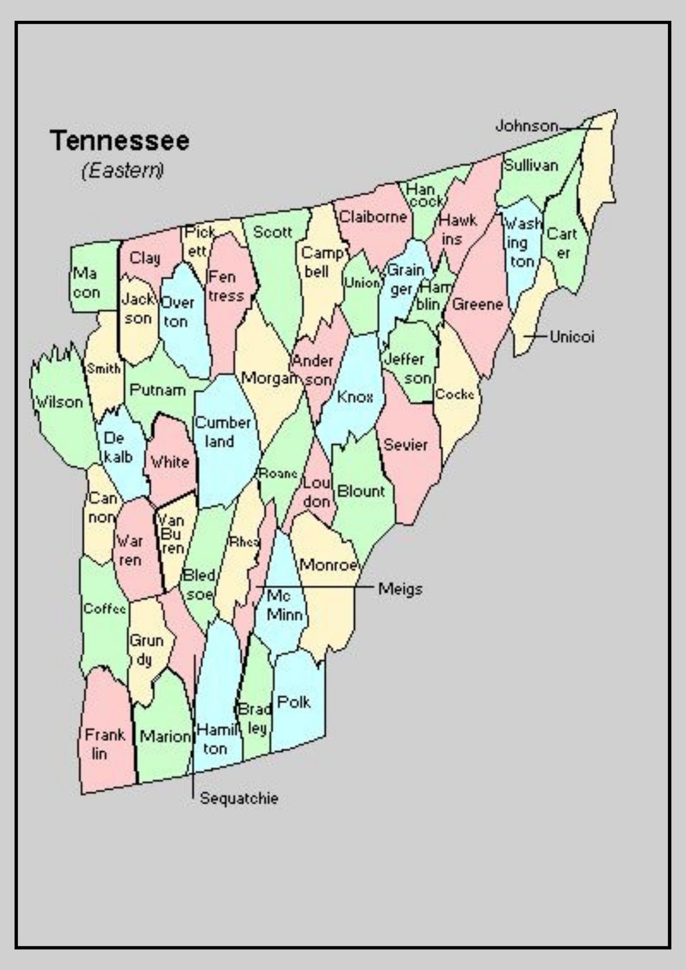 Tennessee County Map Map Of TN Counties And Cities Tennessee County Map Map Of TN Counties And Cities