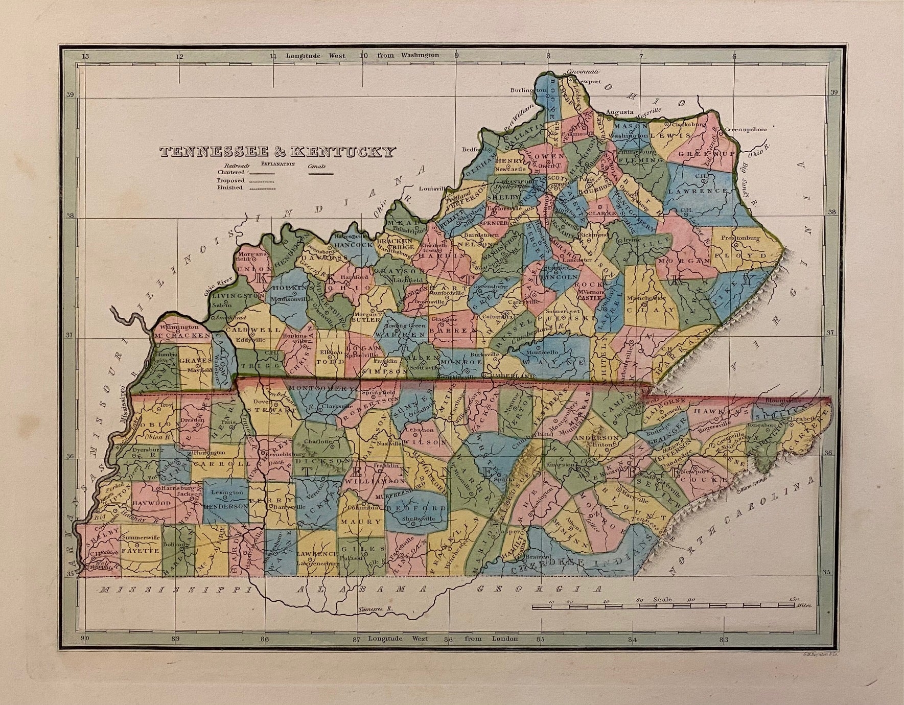 Tennessee Kentucky By BRADFORD Thomas Gamaliel Unbound 1835 Argosy Book Store ABAA ILAB