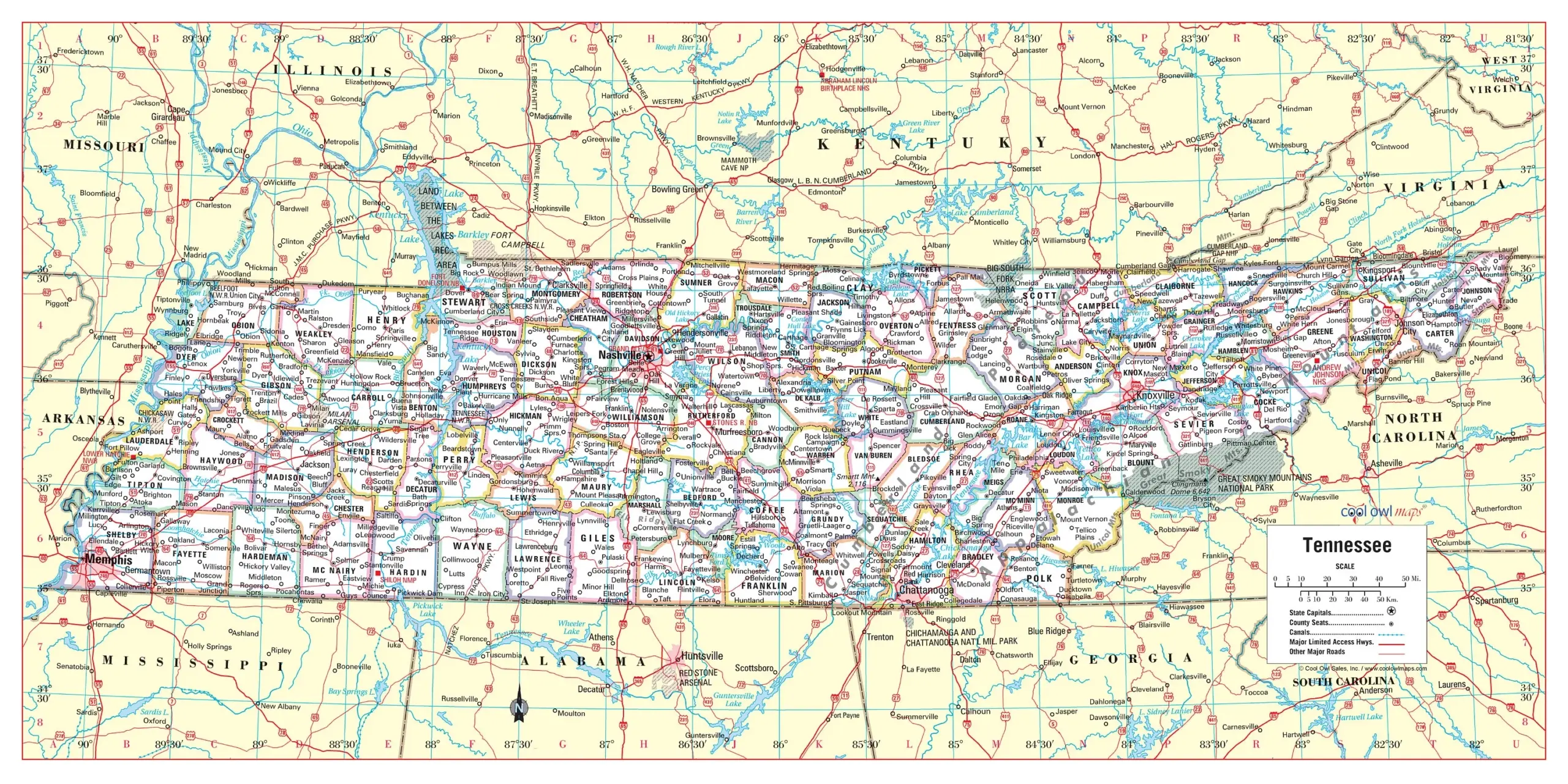 Tennessee State Wall Map Large Print Poster 36 wx18 h Etsy Tennessee State Wall Map Large Print Poster 36 wx18 h Etsy