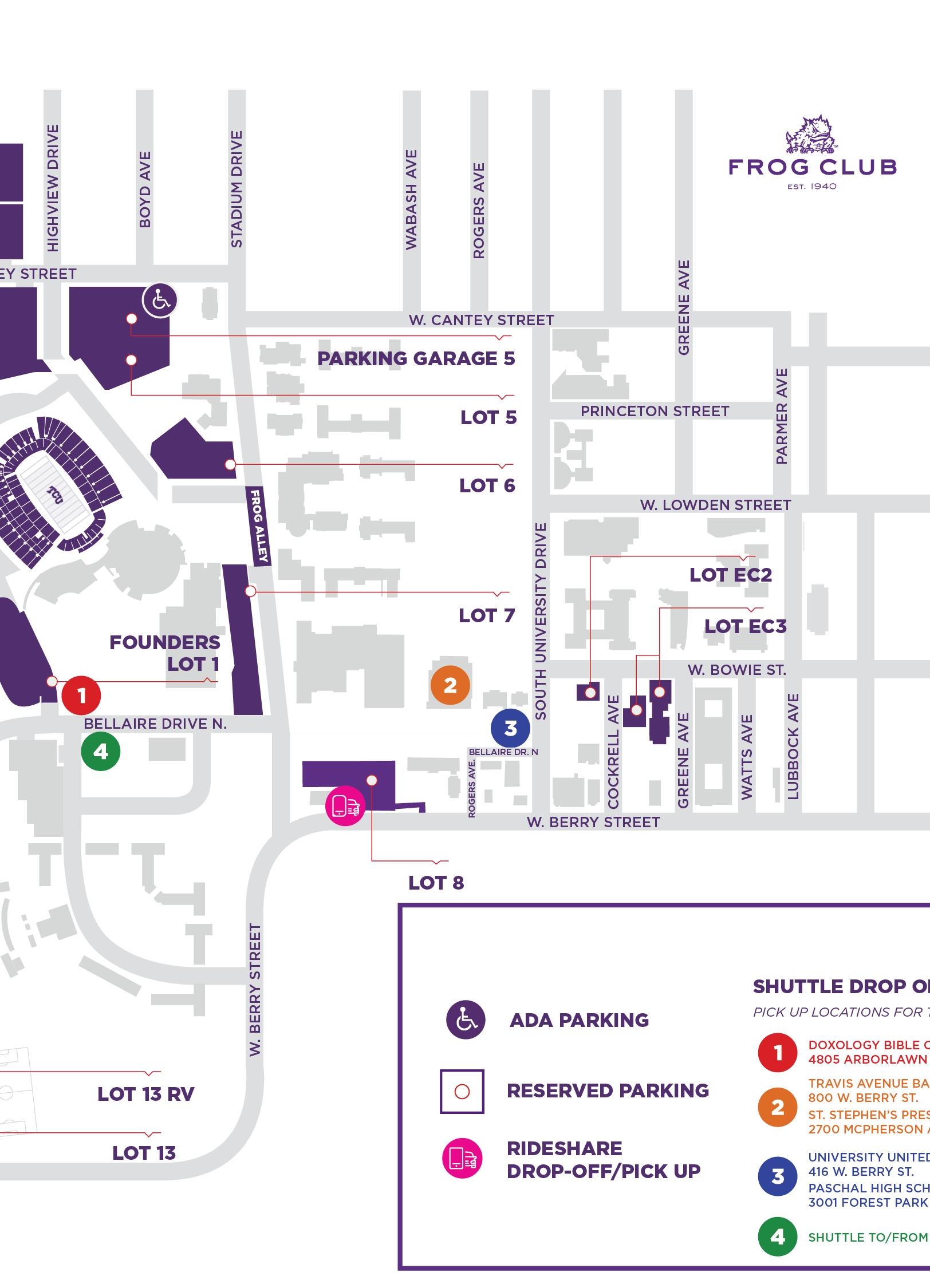 texas christian university campus map