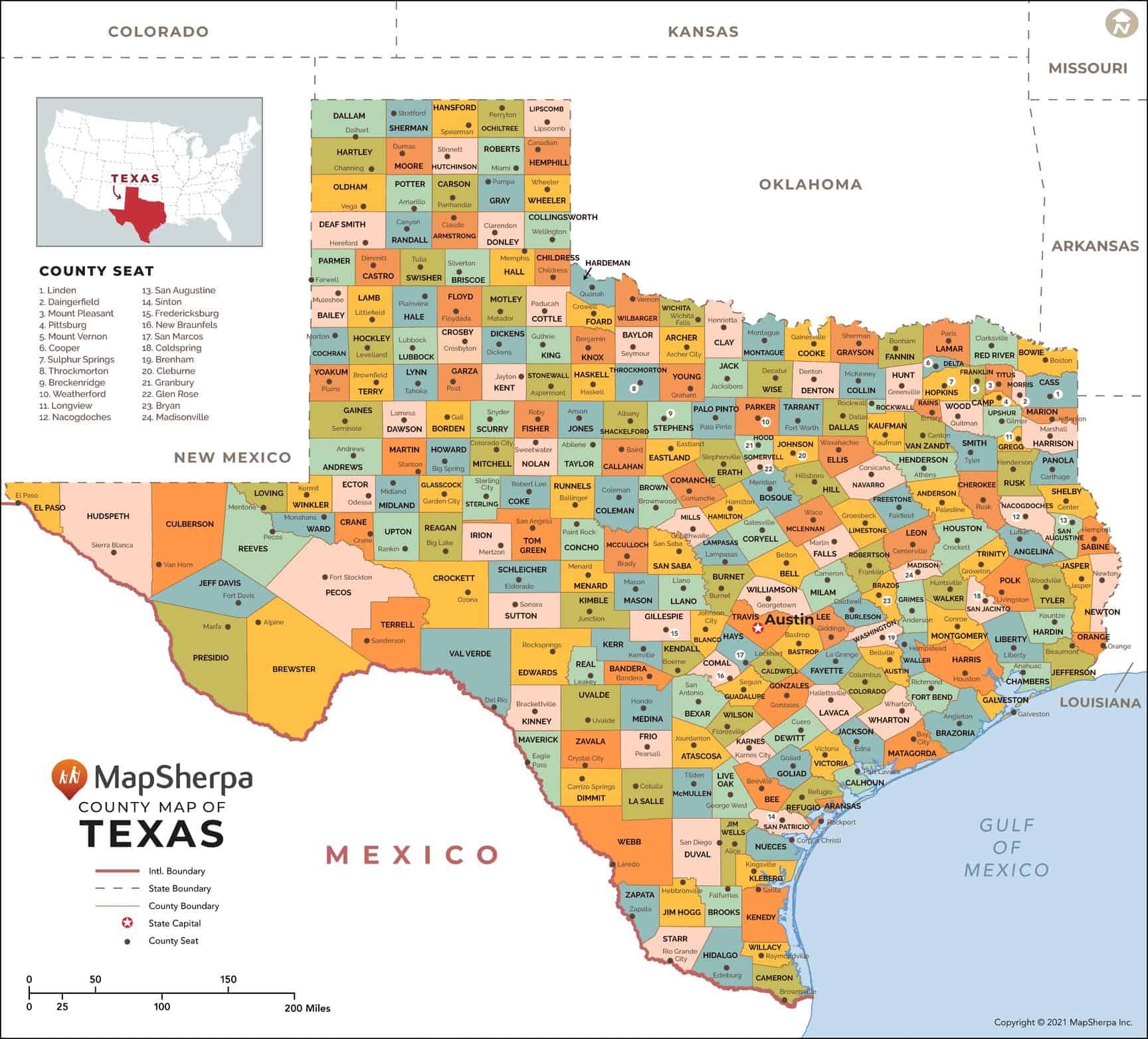 Texas Counties Map By MapSherpa The Map Shop Texas Counties Map By MapSherpa The Map Shop