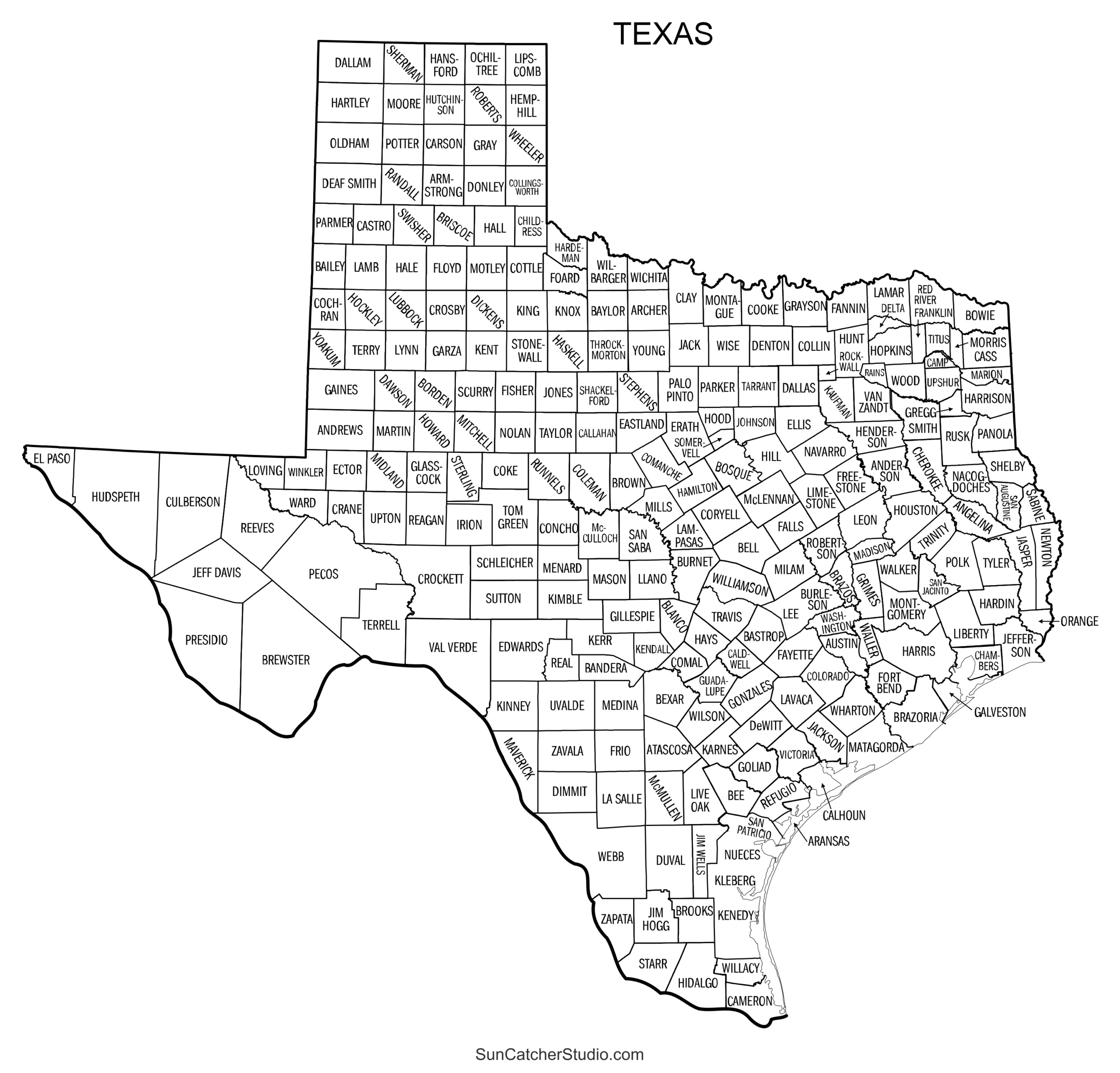 printable map of texas counties printable map of texas counties