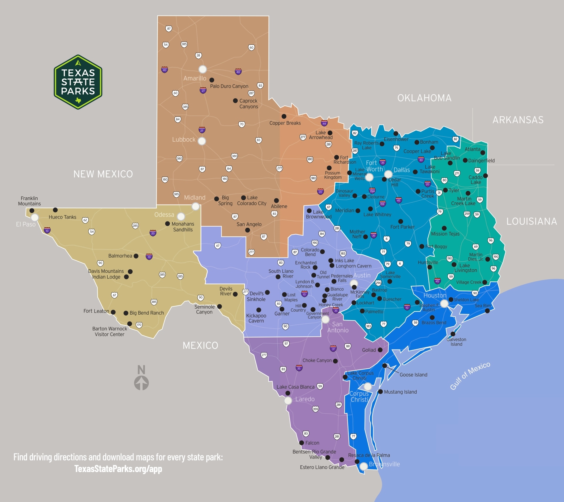 Texas State Parks Map List Of Texas State Parks Ontheworldmap Texas State Parks Map List Of Texas State Parks Ontheworldmap