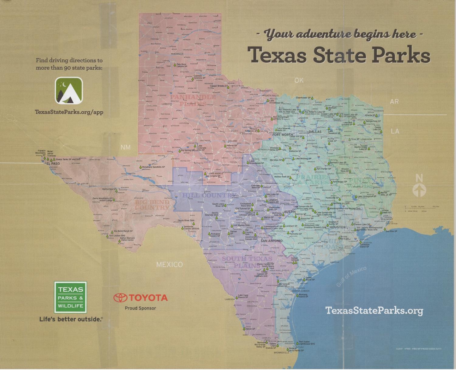 Texas State Parks Official Guide Map The Portal To Texas History Texas State Parks Official Guide Map The Portal To Texas History