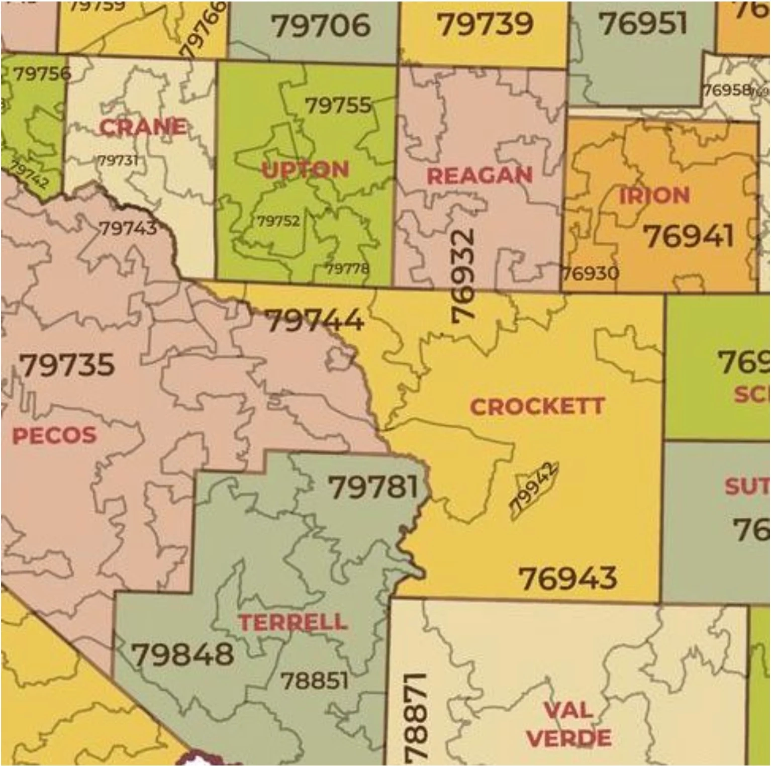 Texas Zip Code Map With Counties Houston Map Company Texas Zip Code Map With Counties Houston Map Company