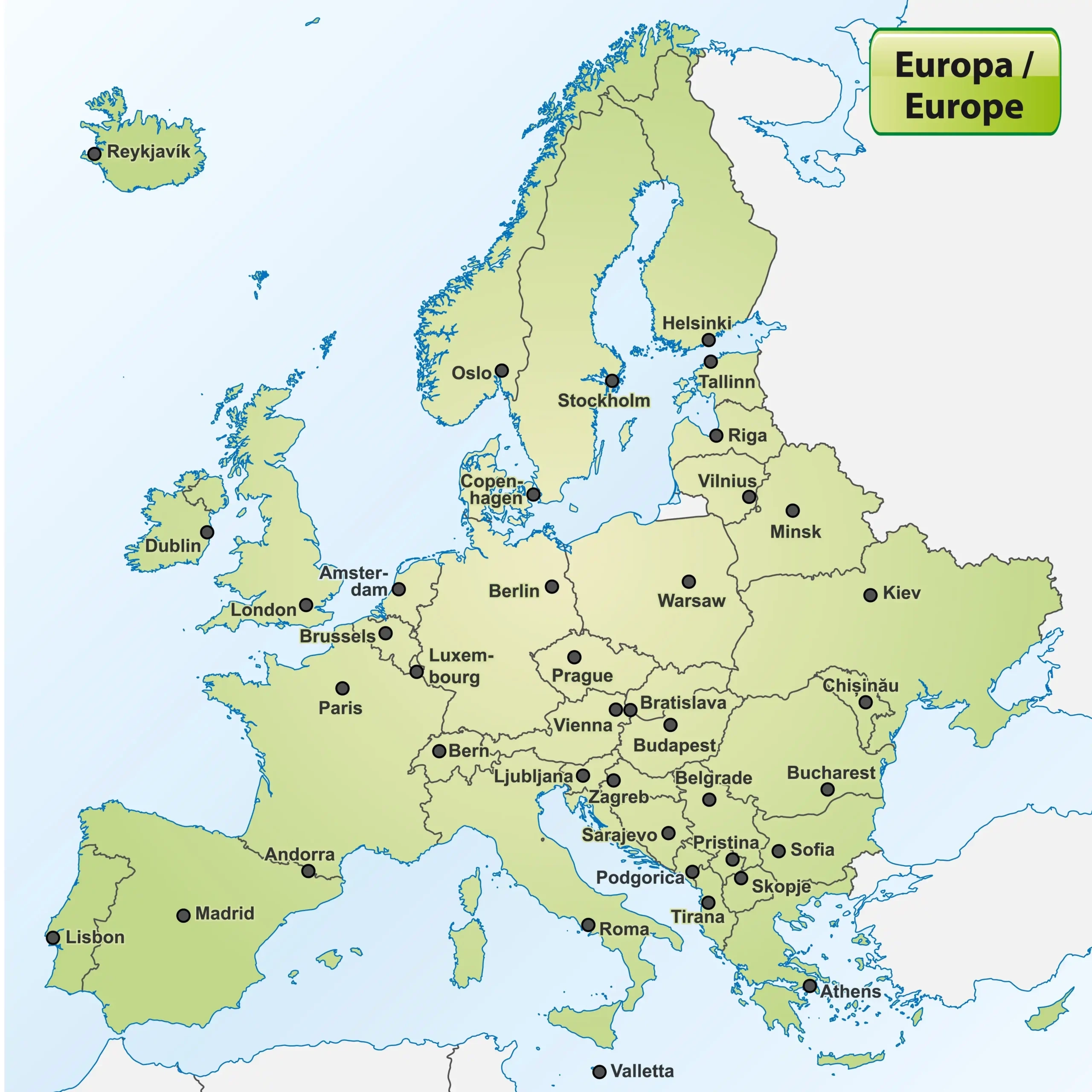 The 50 Capital Cities Of Europe Map Included The Facts Institute The 50 Capital Cities Of Europe Map Included The Facts Institute