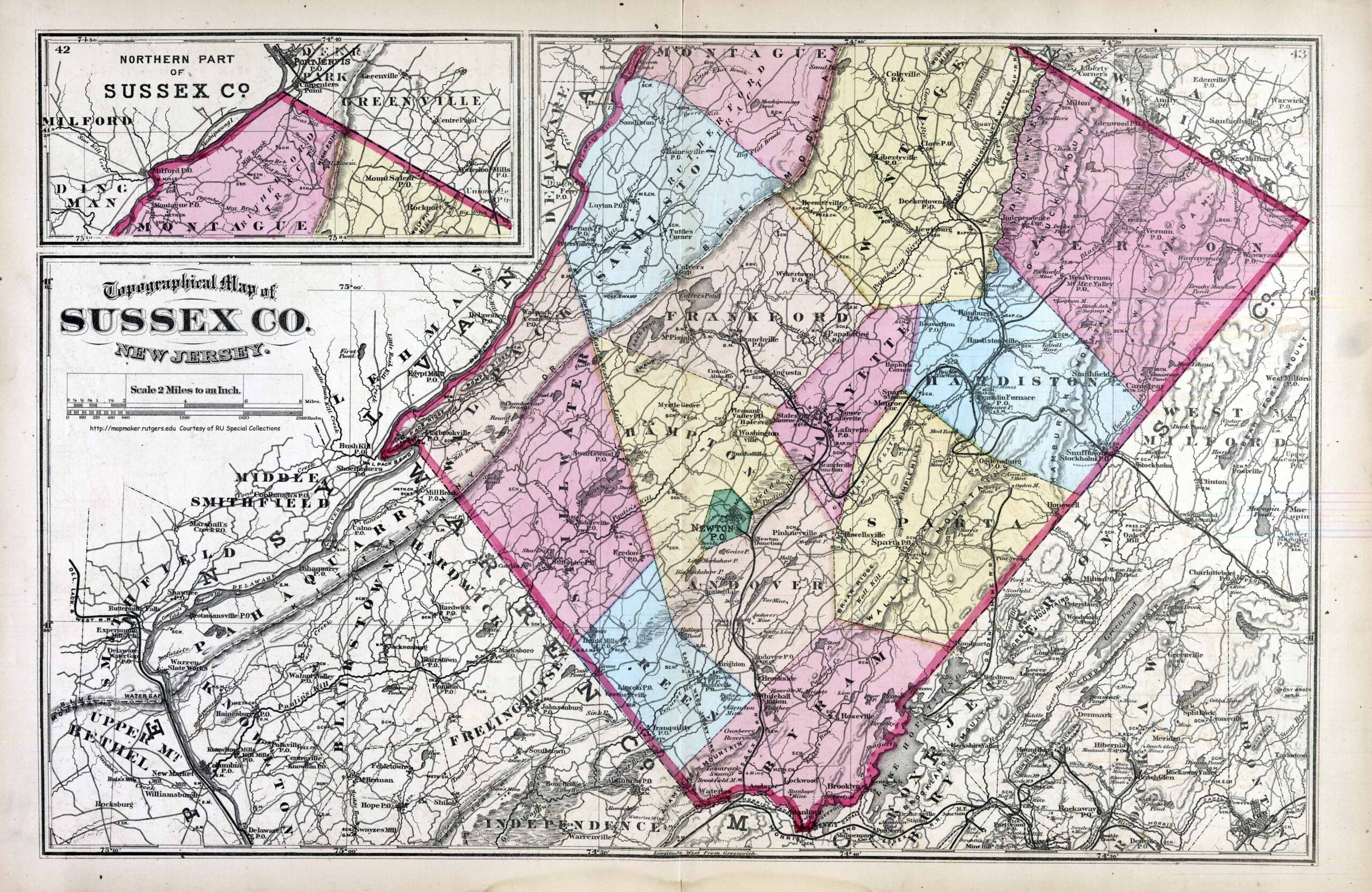 map of sussex county
