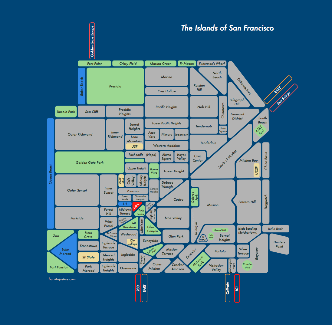 sf city map neighborhoods sf city map neighborhoods