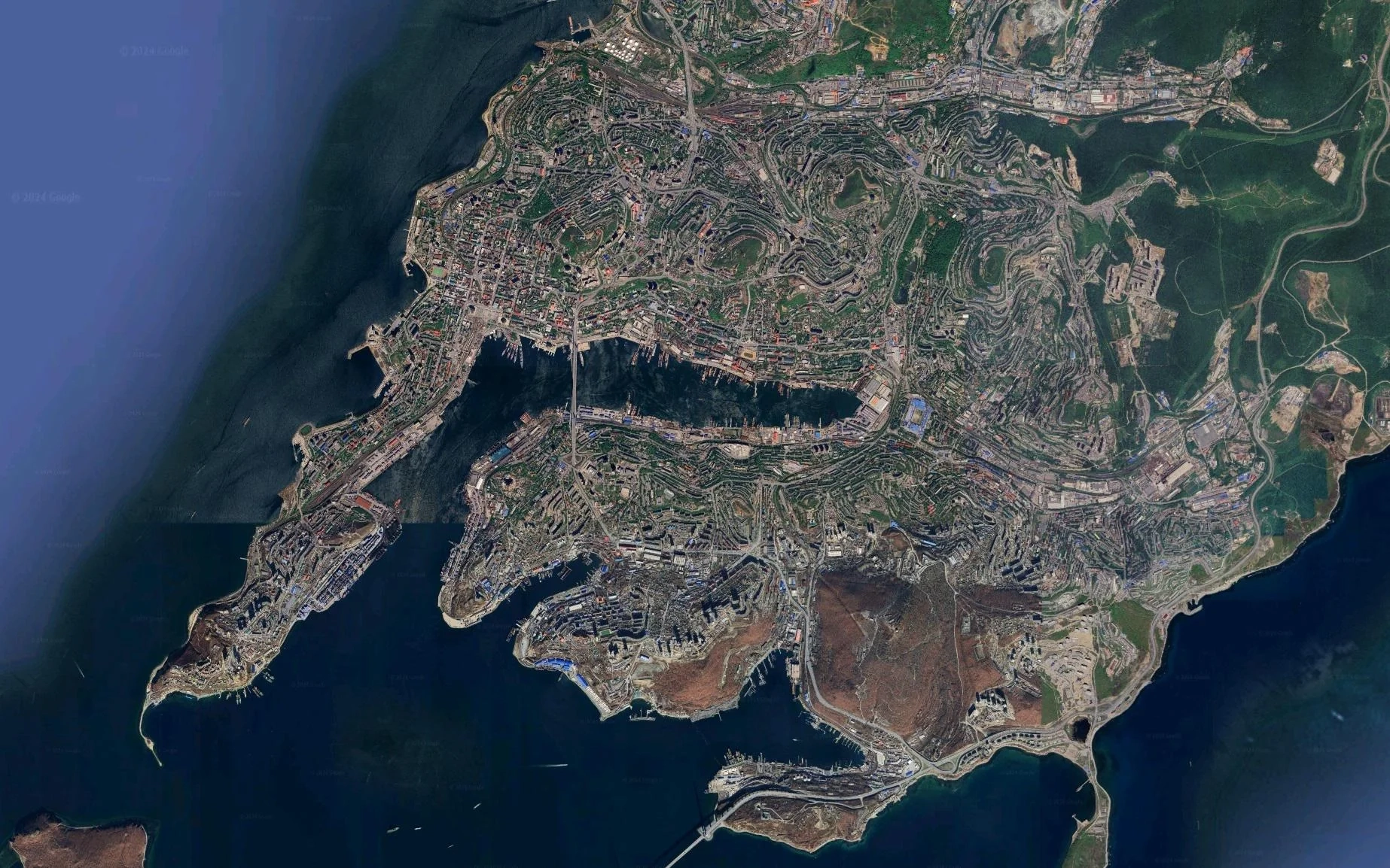 The Topography Of Vladivostok Makes For An Interesting Street Layout R geography
