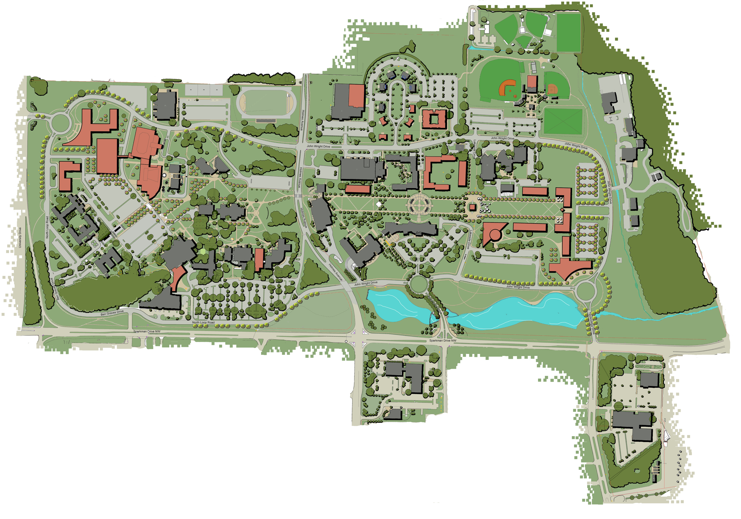 The University Of Alabama In Huntsville Master Plan Bostick Landscape Architect The University Of Alabama In Huntsville Master Plan Bostick Landscape Architect