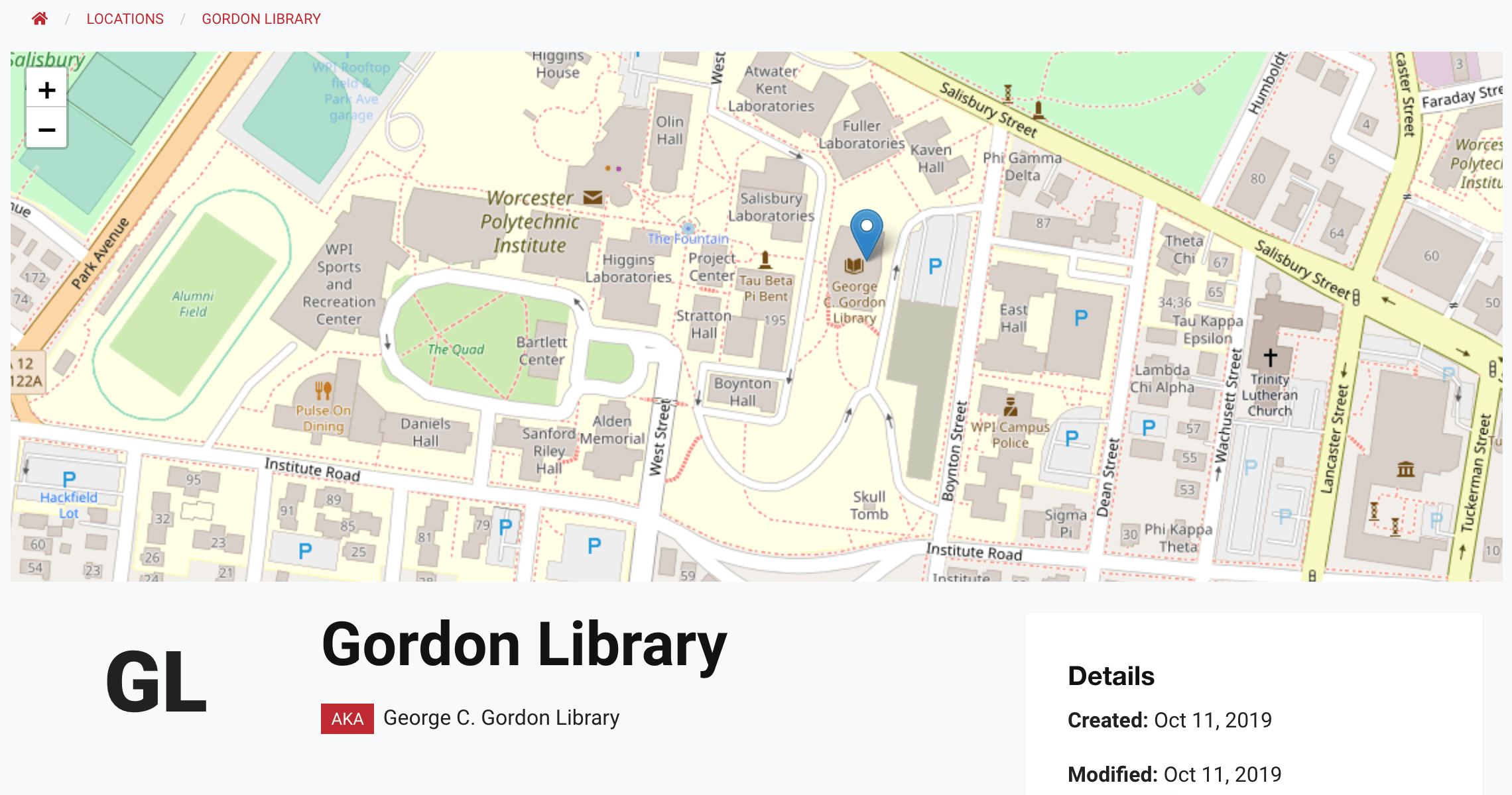 The WPI Hub Spread Locations The WPI Hub Spread Locations