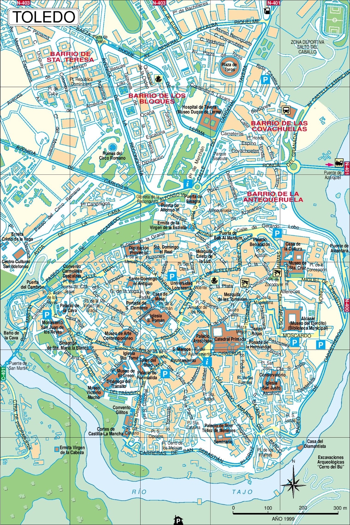 Toledo City Center Map Ontheworldmap Toledo City Center Map Ontheworldmap