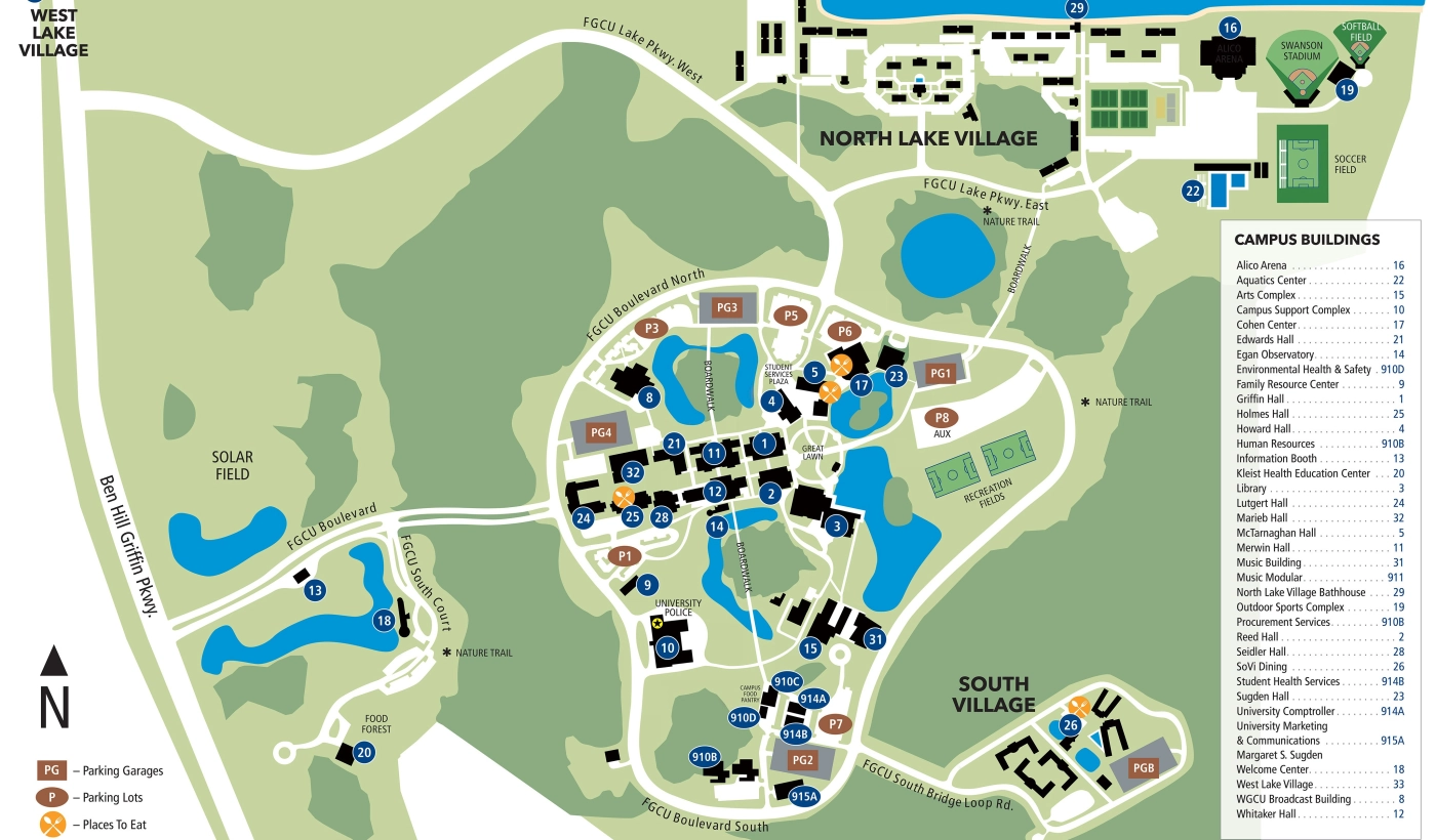 Tour Of FGCU Main Campus Grounds 02 03 17 Florida 2017