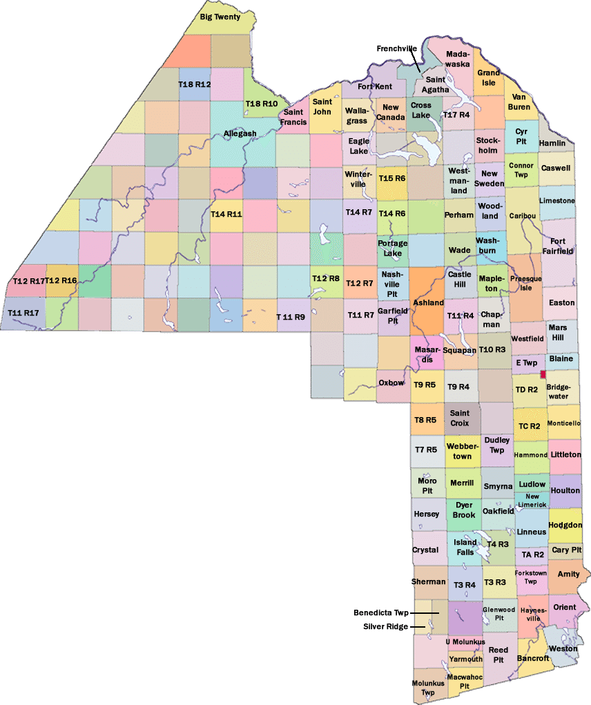 Townships Aroostook County Genealogical Society