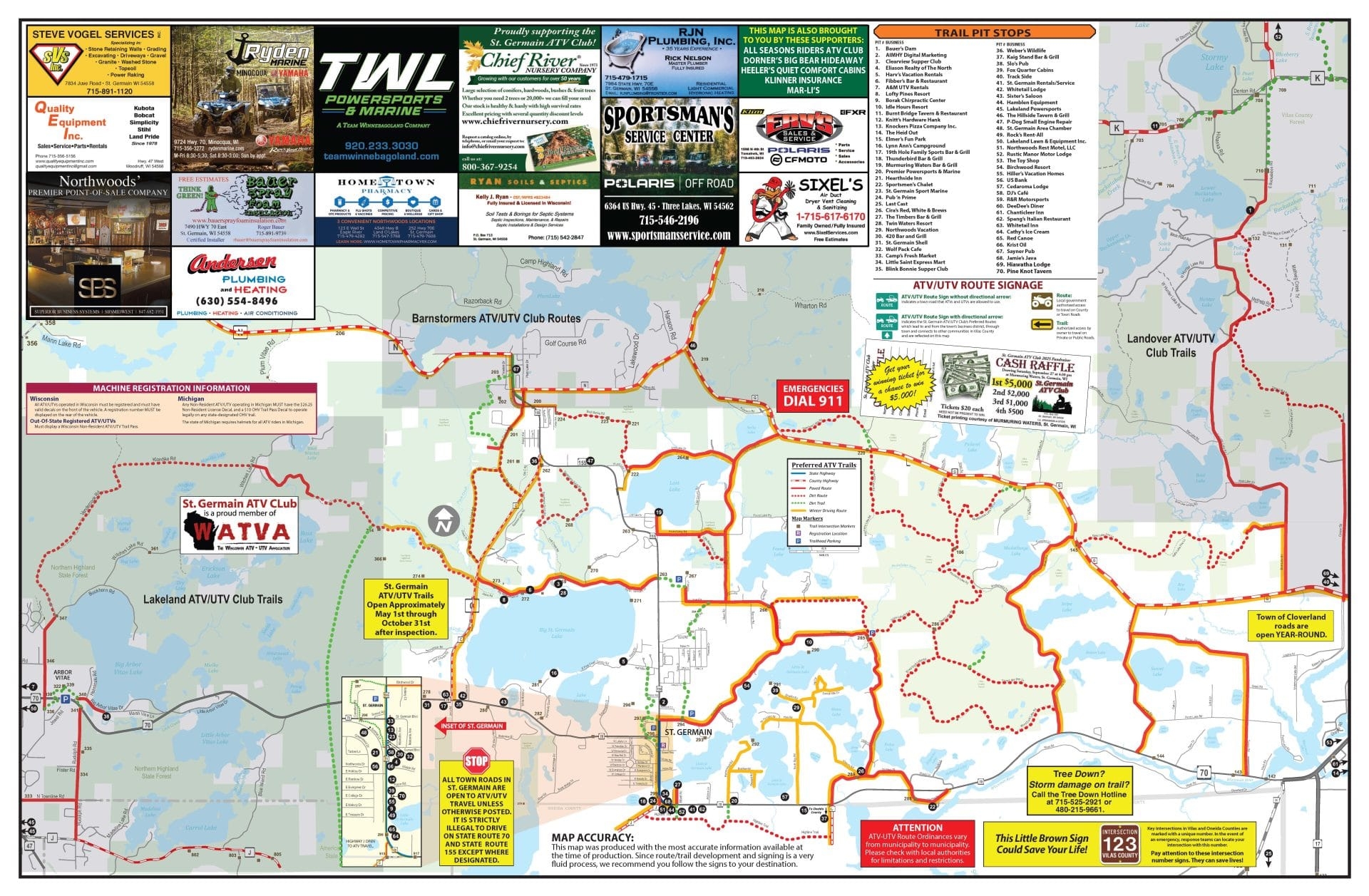 vilas county snowmobile map