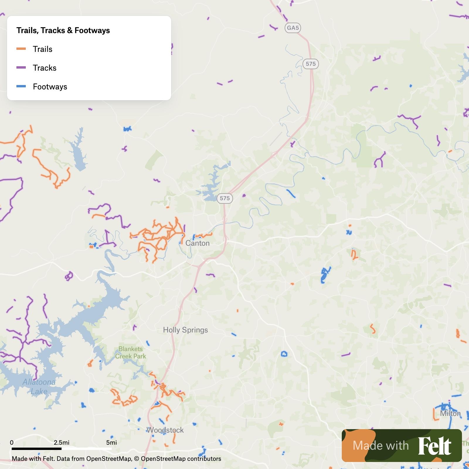 Trails Tracks Footways In Cherokee County Georgia Trails Tracks Footways In Cherokee County Georgia