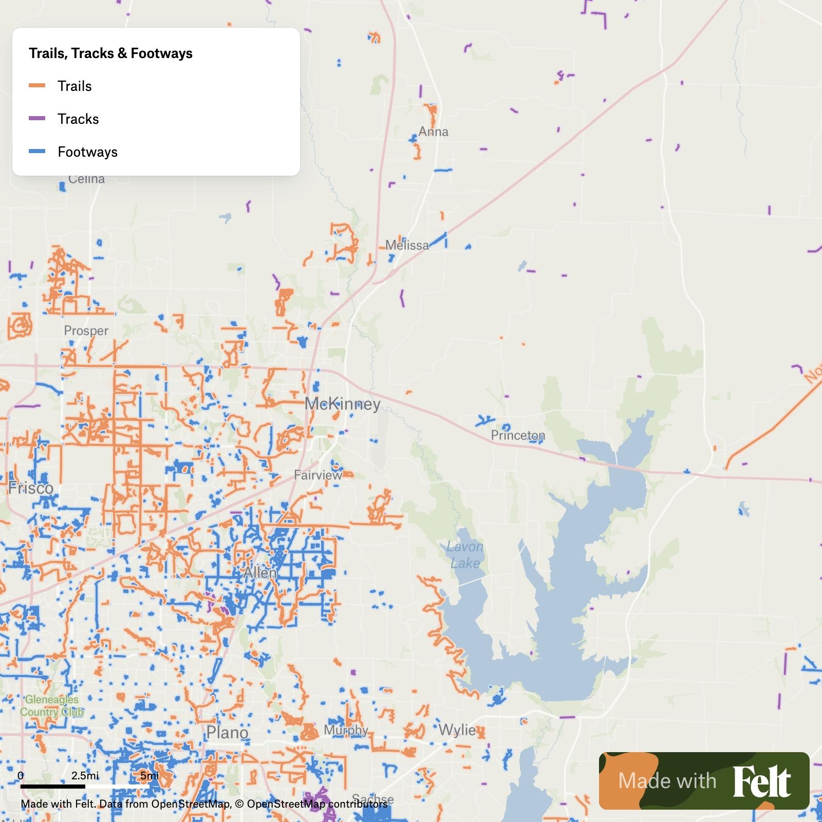 Trails Tracks Footways In Collin County Texas Trails Tracks Footways In Collin County Texas