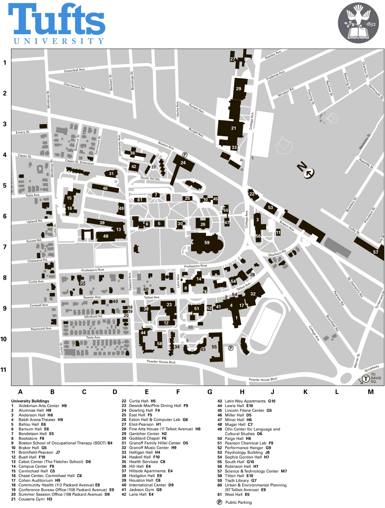 Tufts University Campus Map Massachusetts Ontheworldmap Tufts University Campus Map Massachusetts Ontheworldmap