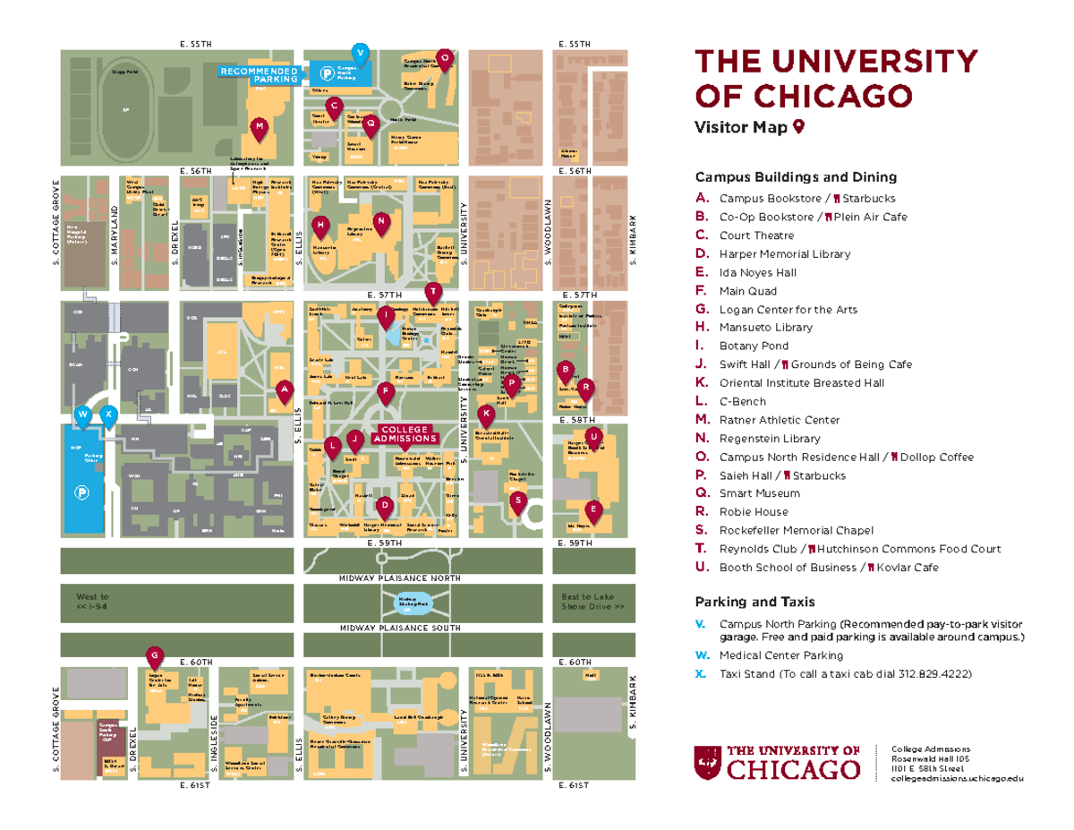 U Chicago Campus Map Overview And Visitor Guide Studocu