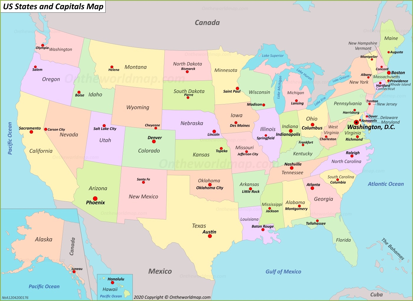 printable us map with states and capitals