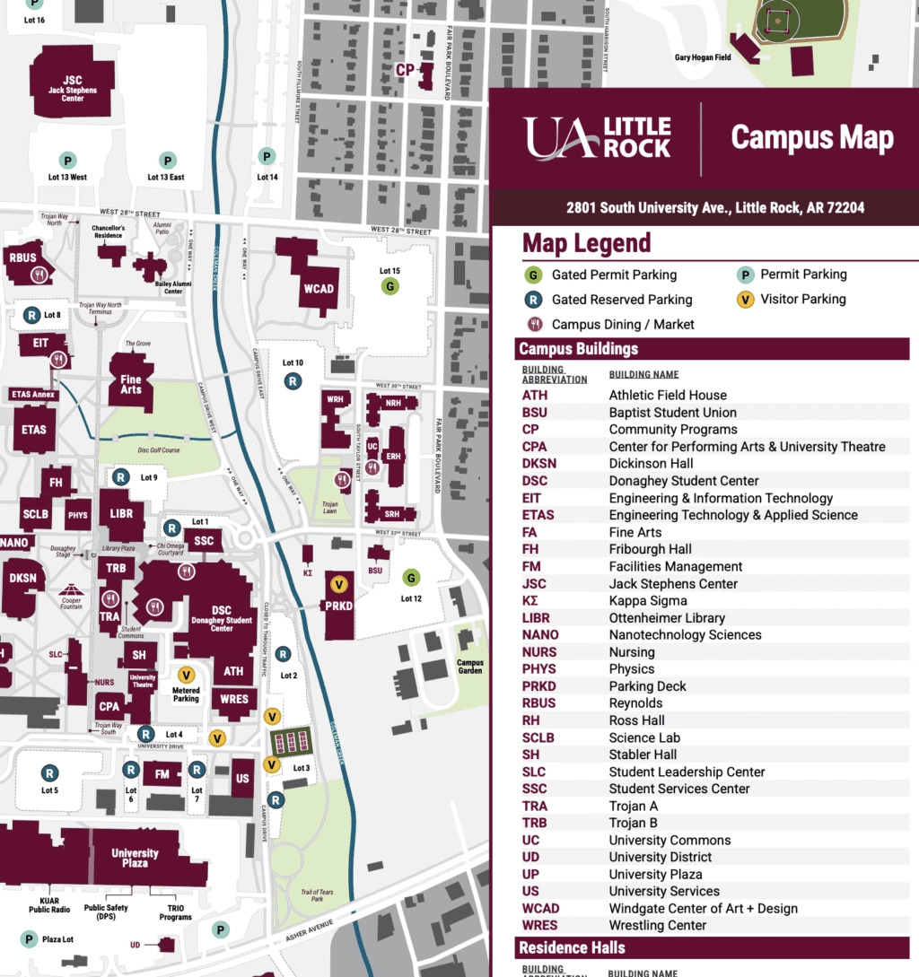 UA Little Rock Campus Maps And Parking About UA Little Rock UA Little Rock