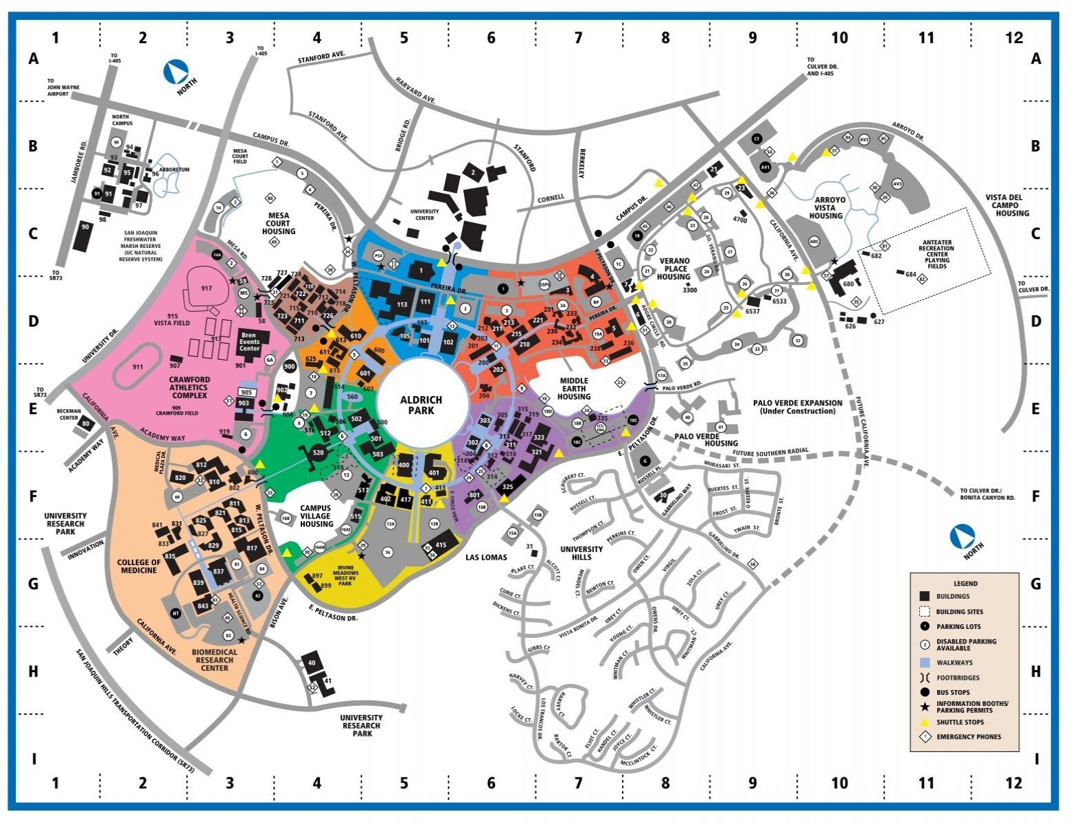 UCI Campus Map Music University Of California Irvine